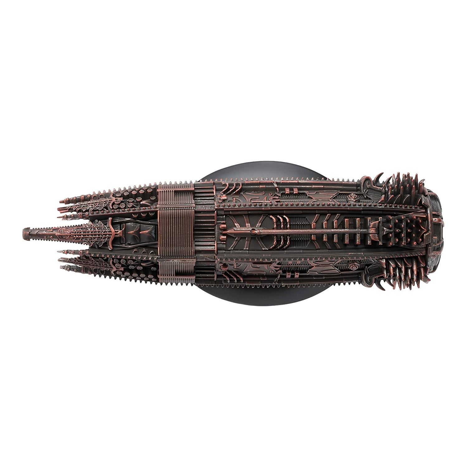 Rear view of the Klingon starship showing engine nacelles and secondary hull architecture
