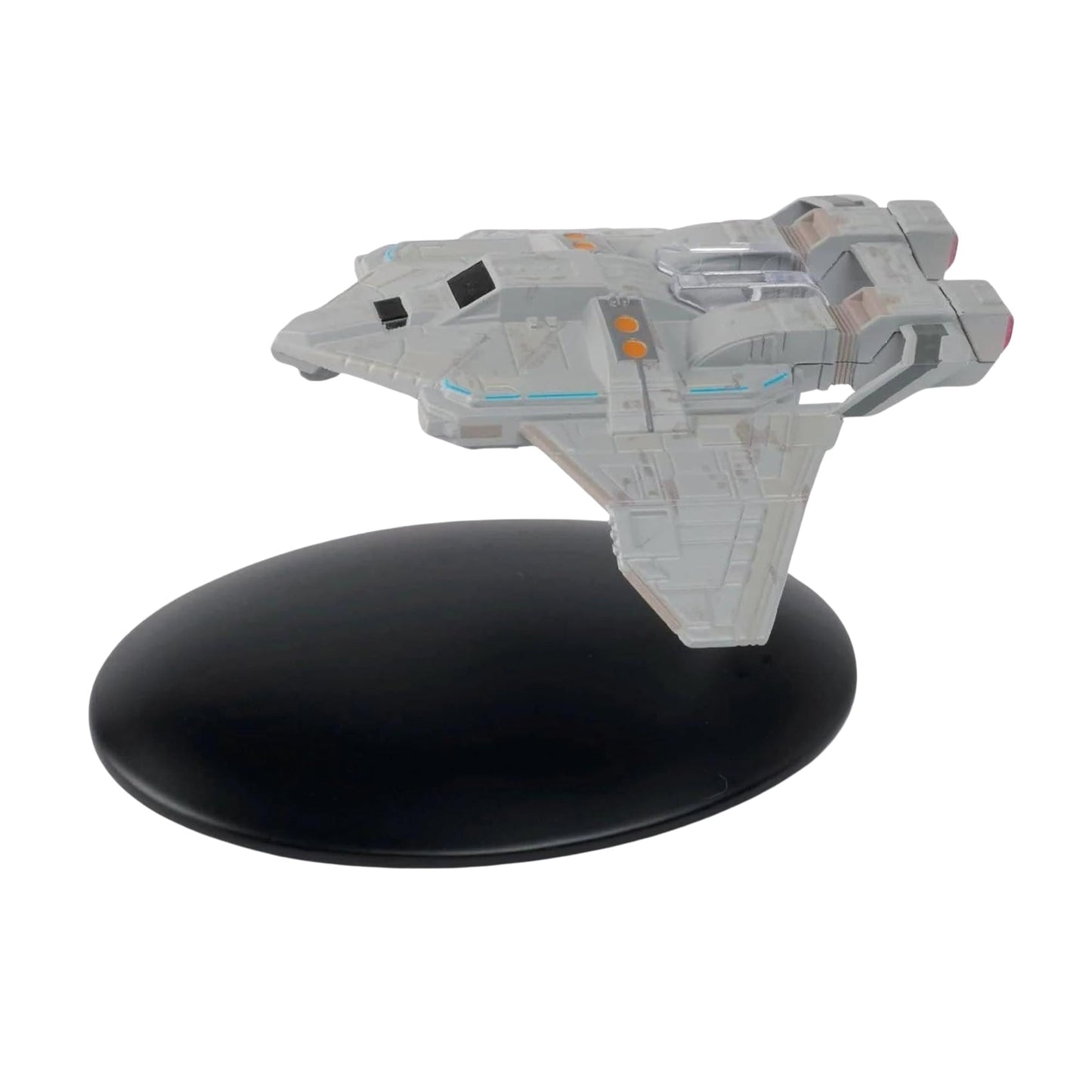 Front quarter view of the Federation Fighter starship model, showing its angular hull and distinct Starfleet registry markings