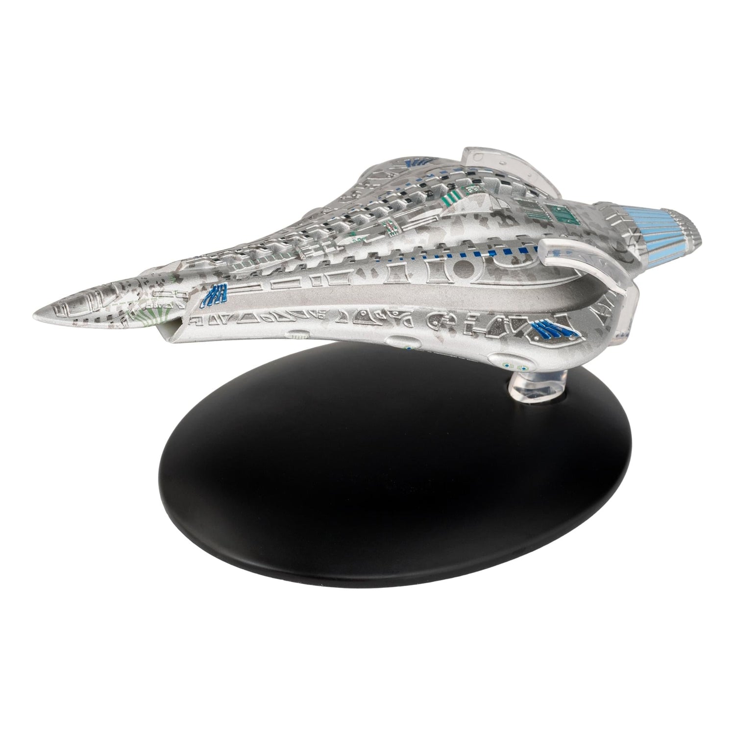 Three-quarter angle view of the Voth City Ship die-cast model, showcasing its massive tiered hull structure and intricate alien architecture