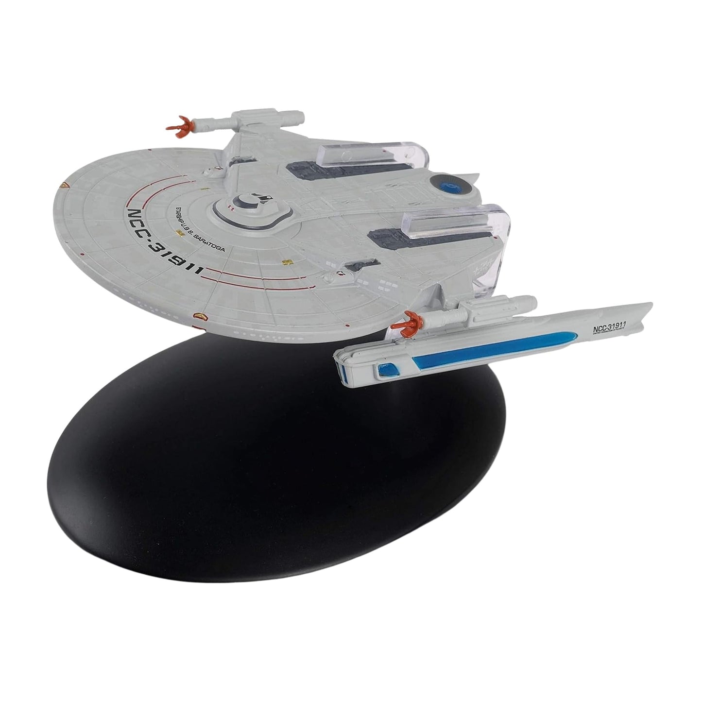 Close-up detail shot of the bridge module and saucer section of the U.S.S. Saratoga