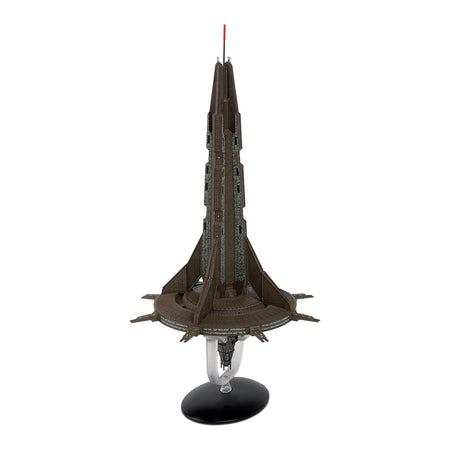 Die-cast Star Trek Discovery SP Starbase 1 space station model viewed from the front angle against a dark background