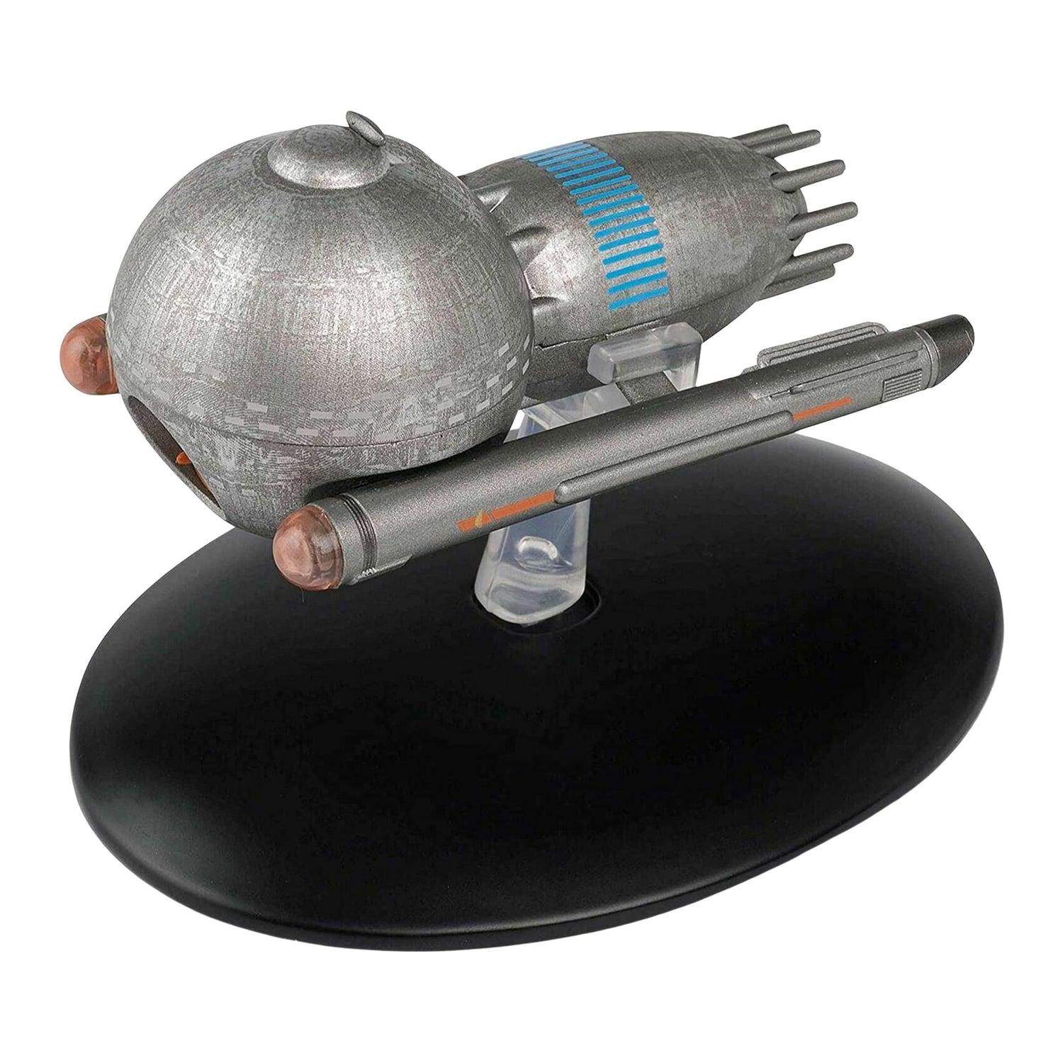 Close-up of the forward section and structural plating on the Eaglemoss Star Trek starship