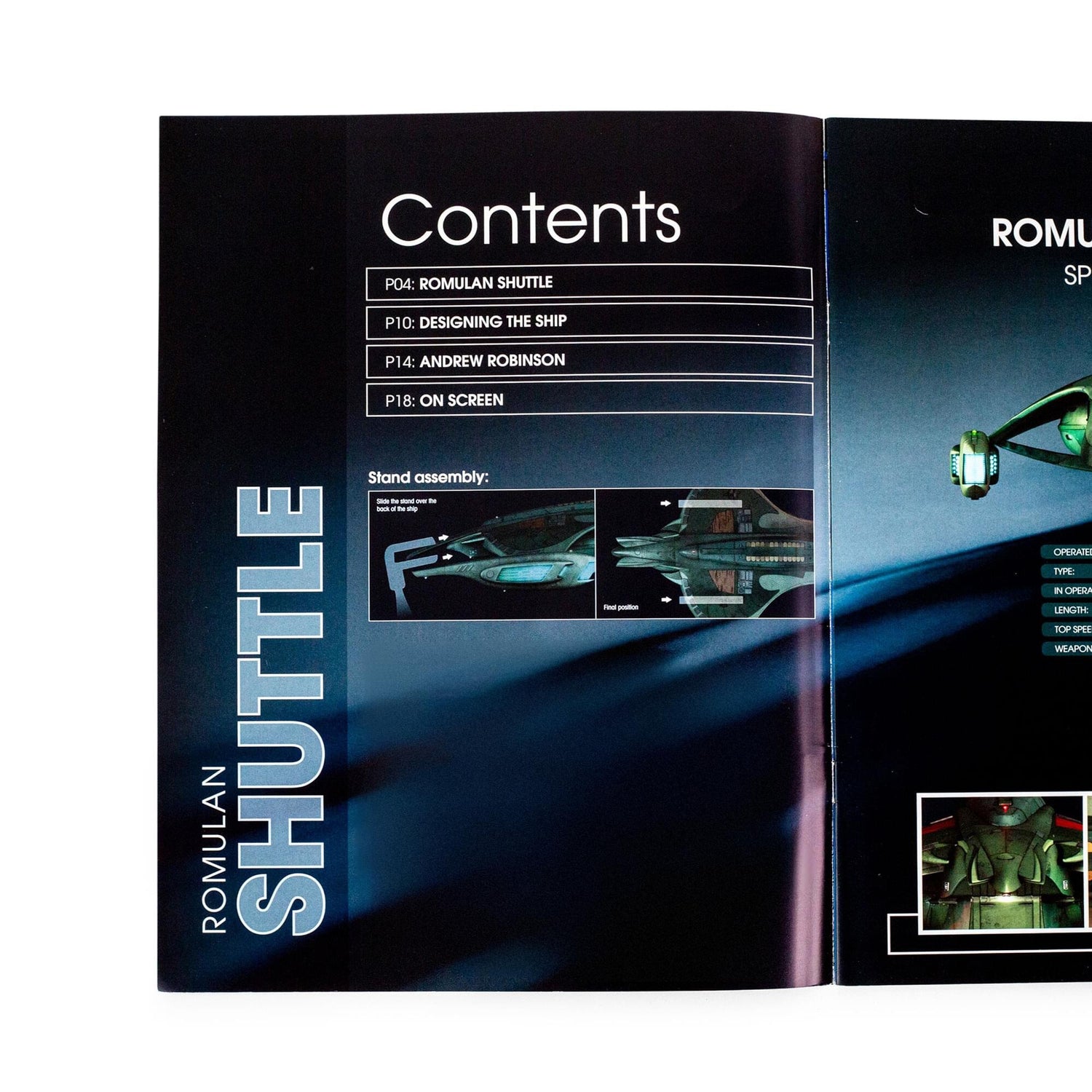 Close-up detail of the magazine cover highlighting the Romulan insignia and bold publication title typography