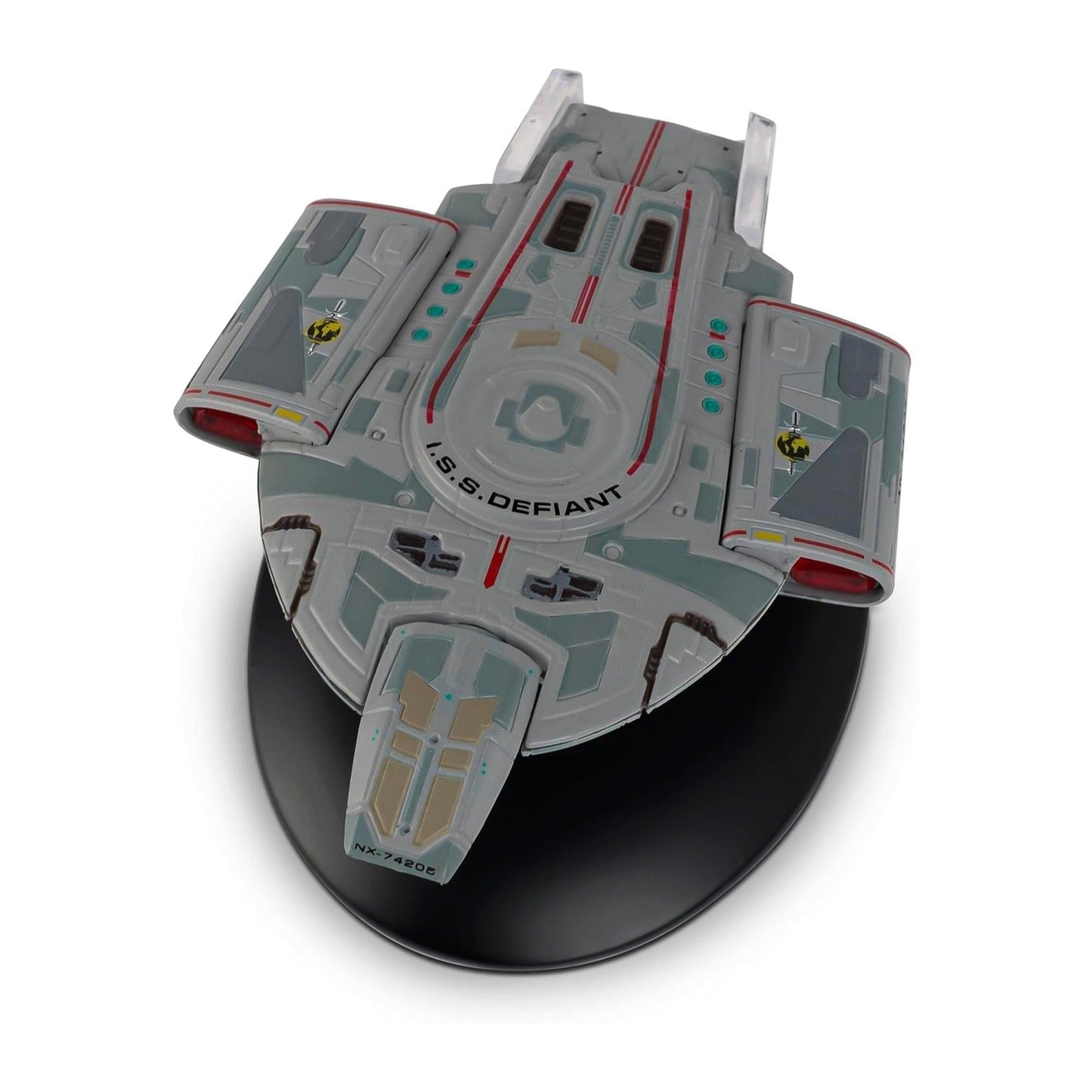 Close-up detail shot of the hand-painted registry number NX-74205 on the hull