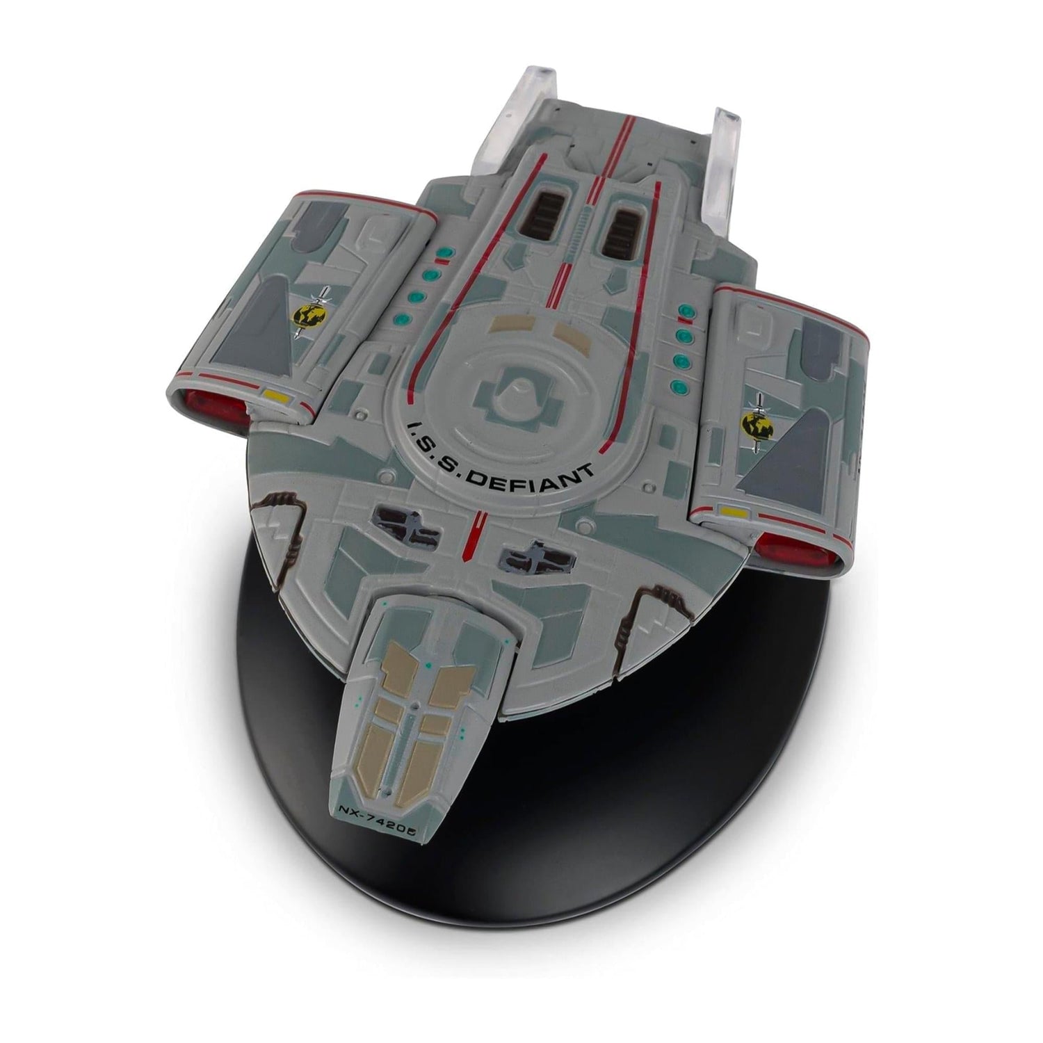 Close-up detail shot of the hand-painted registry number NX-74205 on the hull