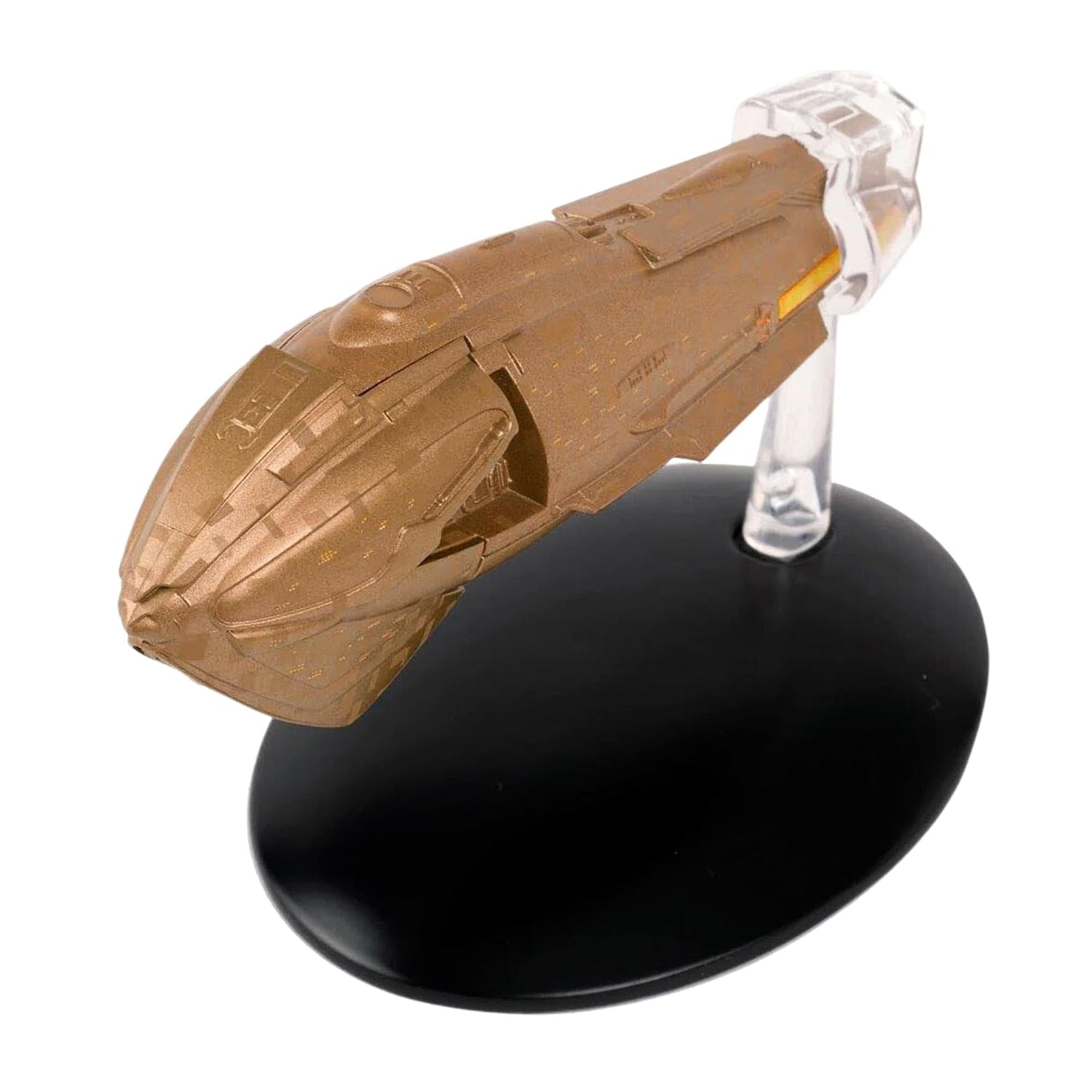 Top-down view of the Kazon Predator Class model highlighting the intricate paneling and detailed surface textures across its sprawling framework.