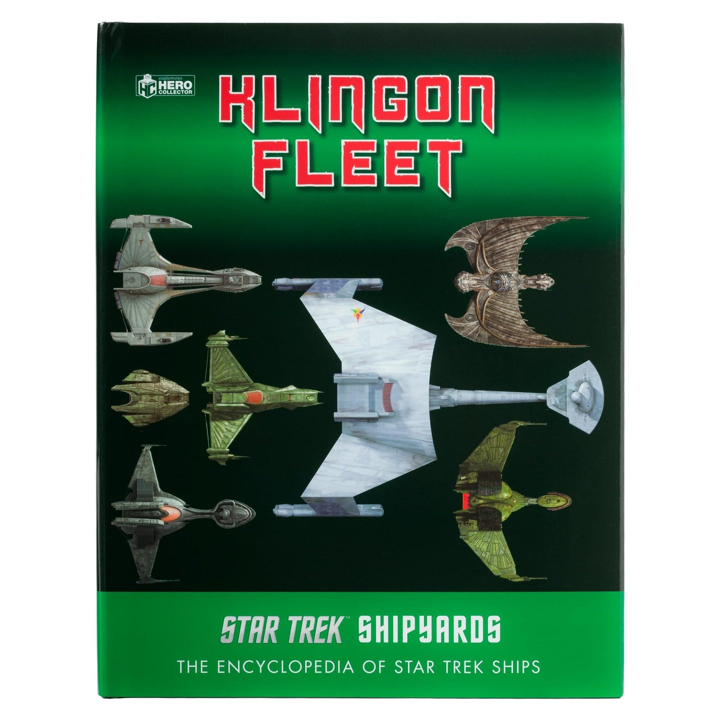 Front cover of the Star Trek Shipyards Book featuring the Klingon Fleet with a striking CG render of a bird-of-prey
