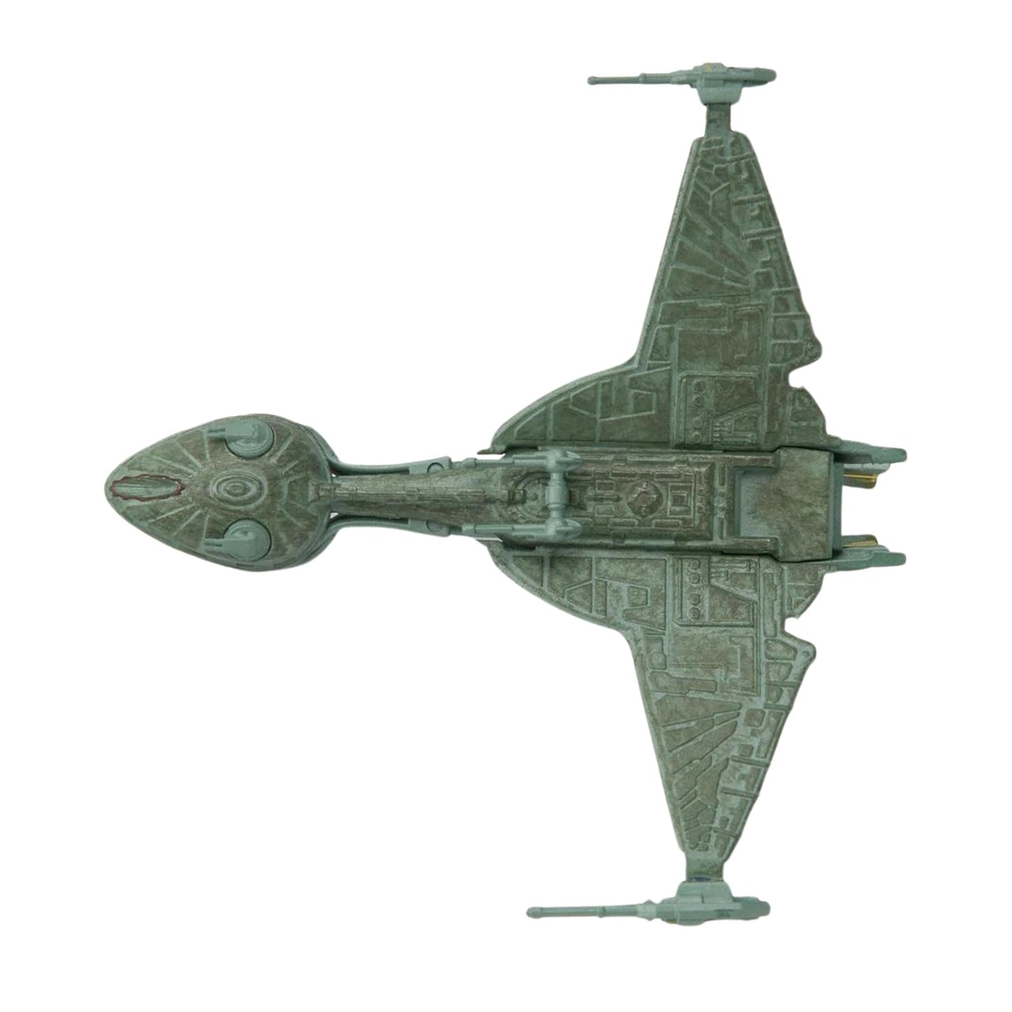 Side profile view displaying the angled wing configuration and display stand mount