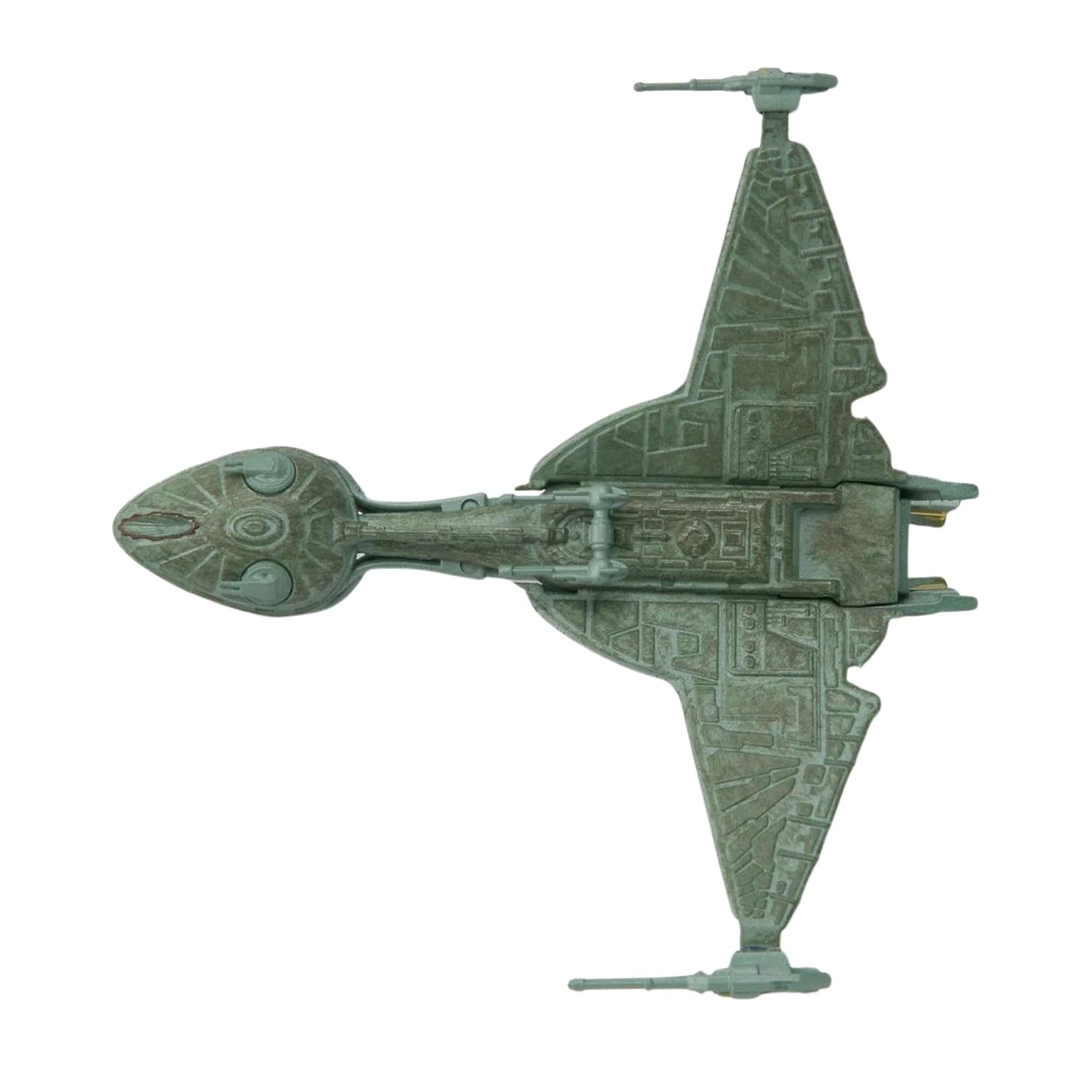 Side profile view displaying the angled wing configuration and display stand mount