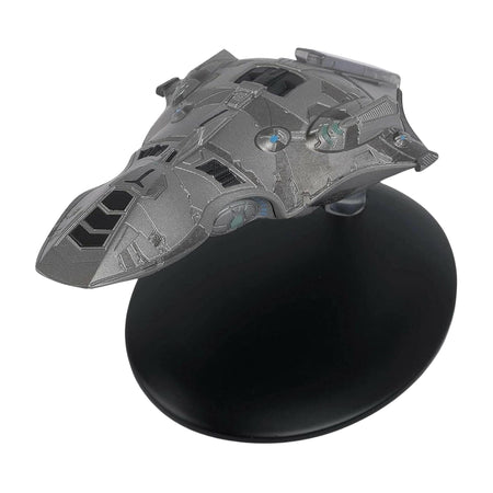 Top-down view of the Gegen's research vessel starship replica highlighting its hull design