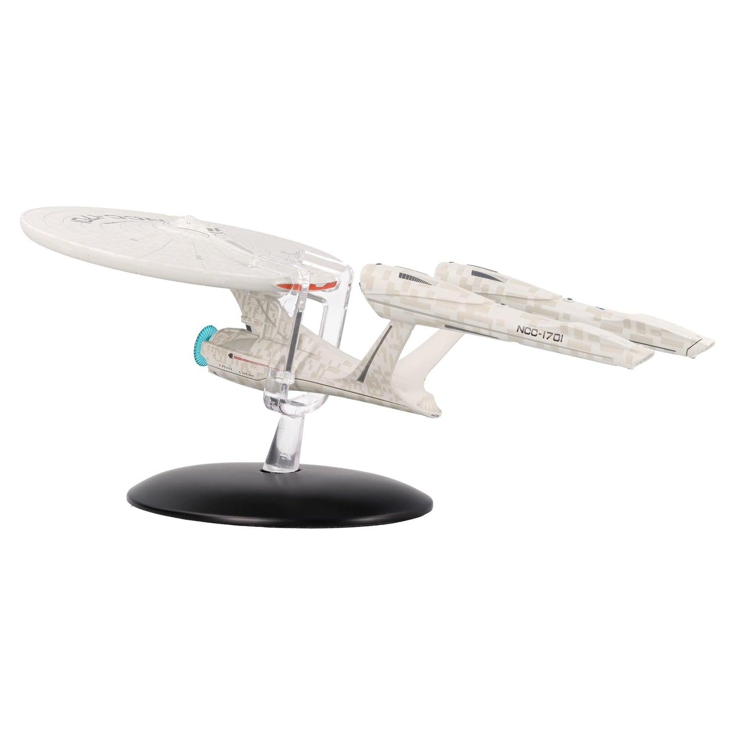 Contextual view of the model mounted securely on its branded Star Trek display base