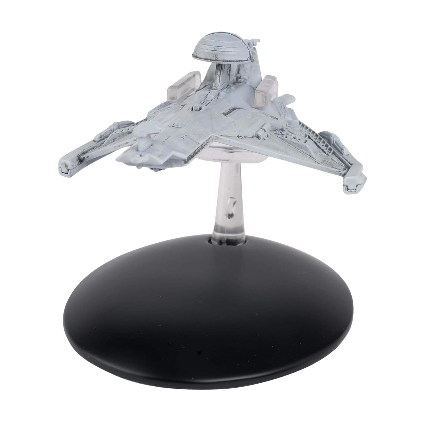 Top-down view of the Promellian starship replica, highlighting the detailed hand-painted metallic finish and wing structures