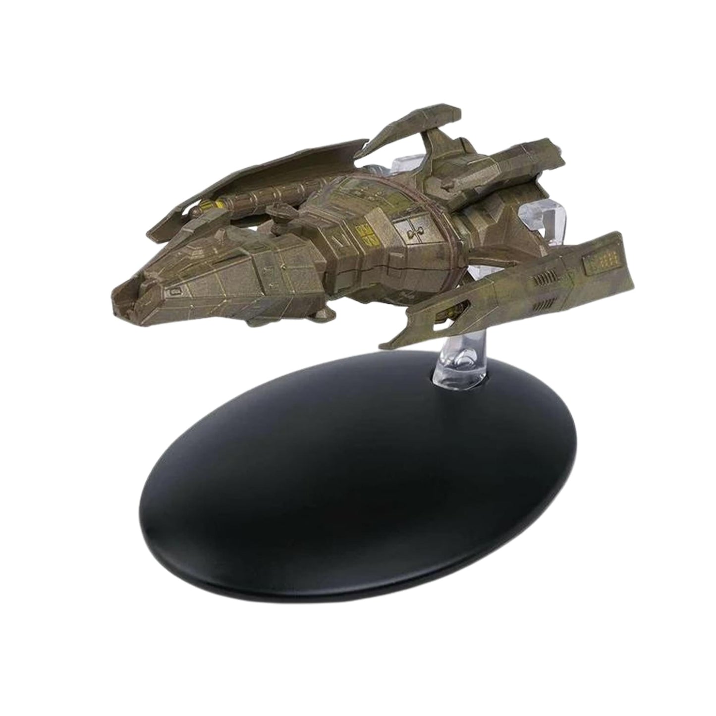 Close-up detail shot of the hand-painted hand-finished textures along the central spine of the Hirogen vessel