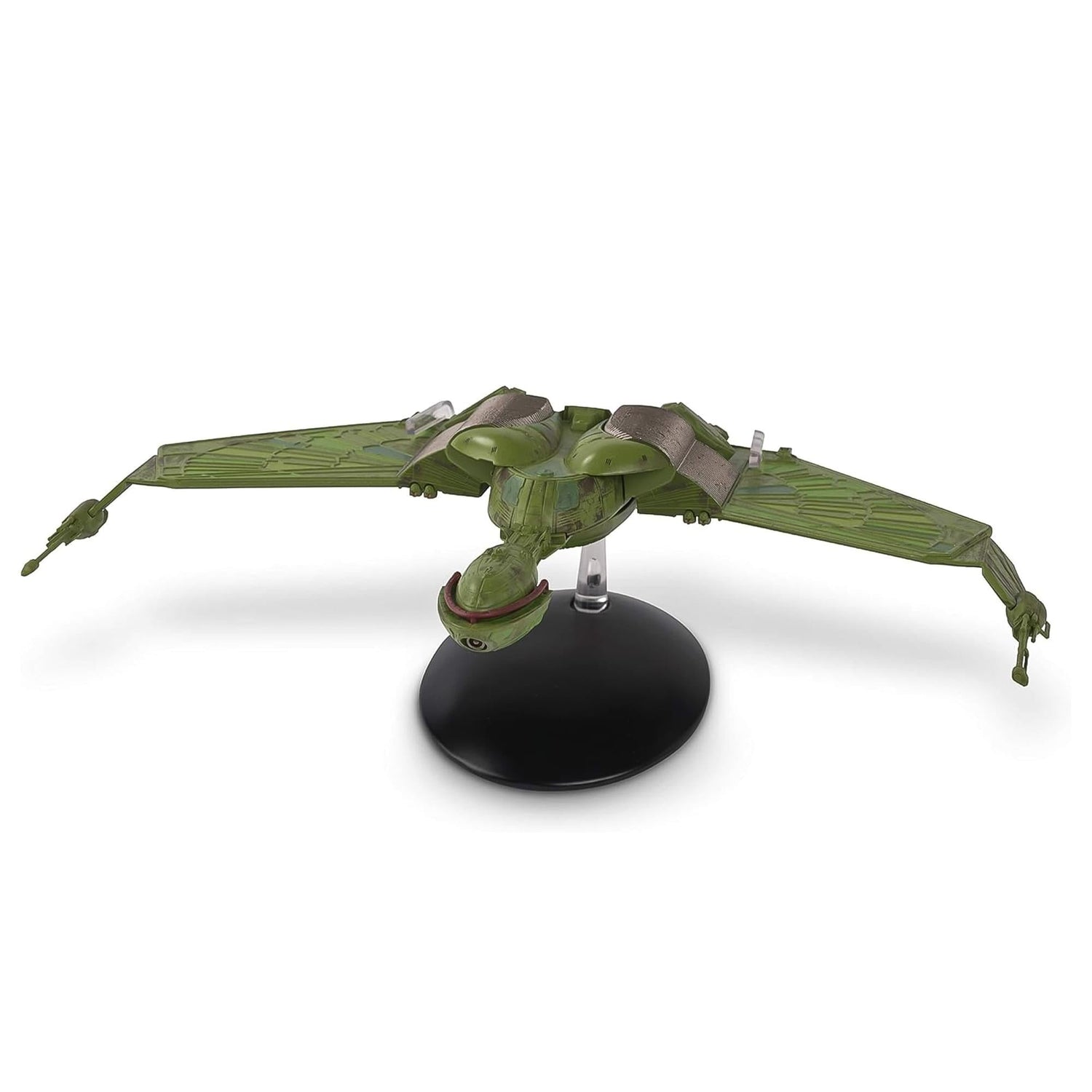Close-up detail shot of the forward bridge section and weapon mounts on the Klingon vessel
