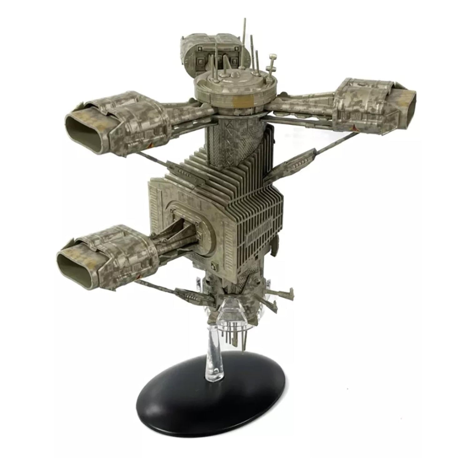 Top-down view of the Gokor Orbital Facility die-cast replica showing primary docking bays