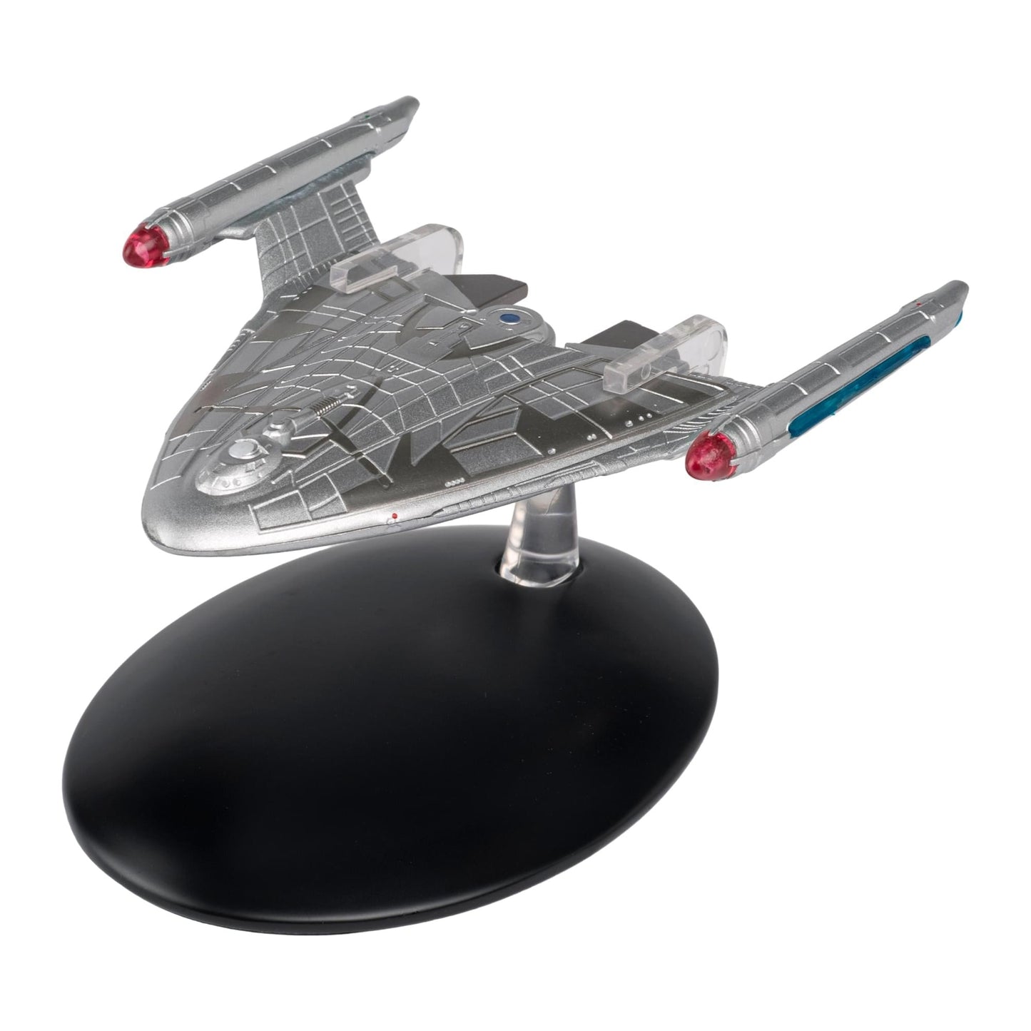 Top-down view of the S.S. Emmette die-cast model highlighting its saucer section and registry markings