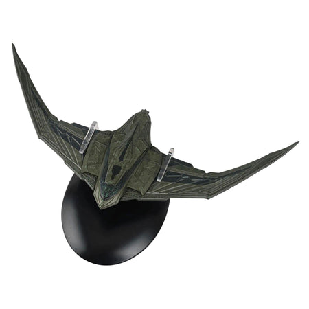 Top-down view of the Romulan starship model highlighting intricate panel detailing and hull markings