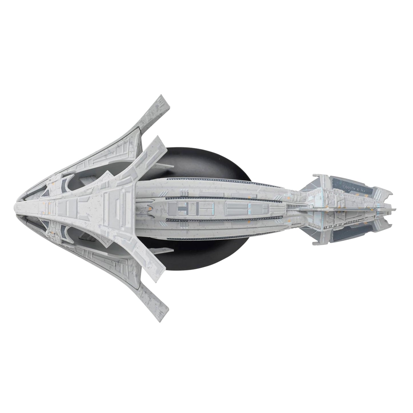 Close-up detail shot of the Son'A starship bridge section and command deck plating