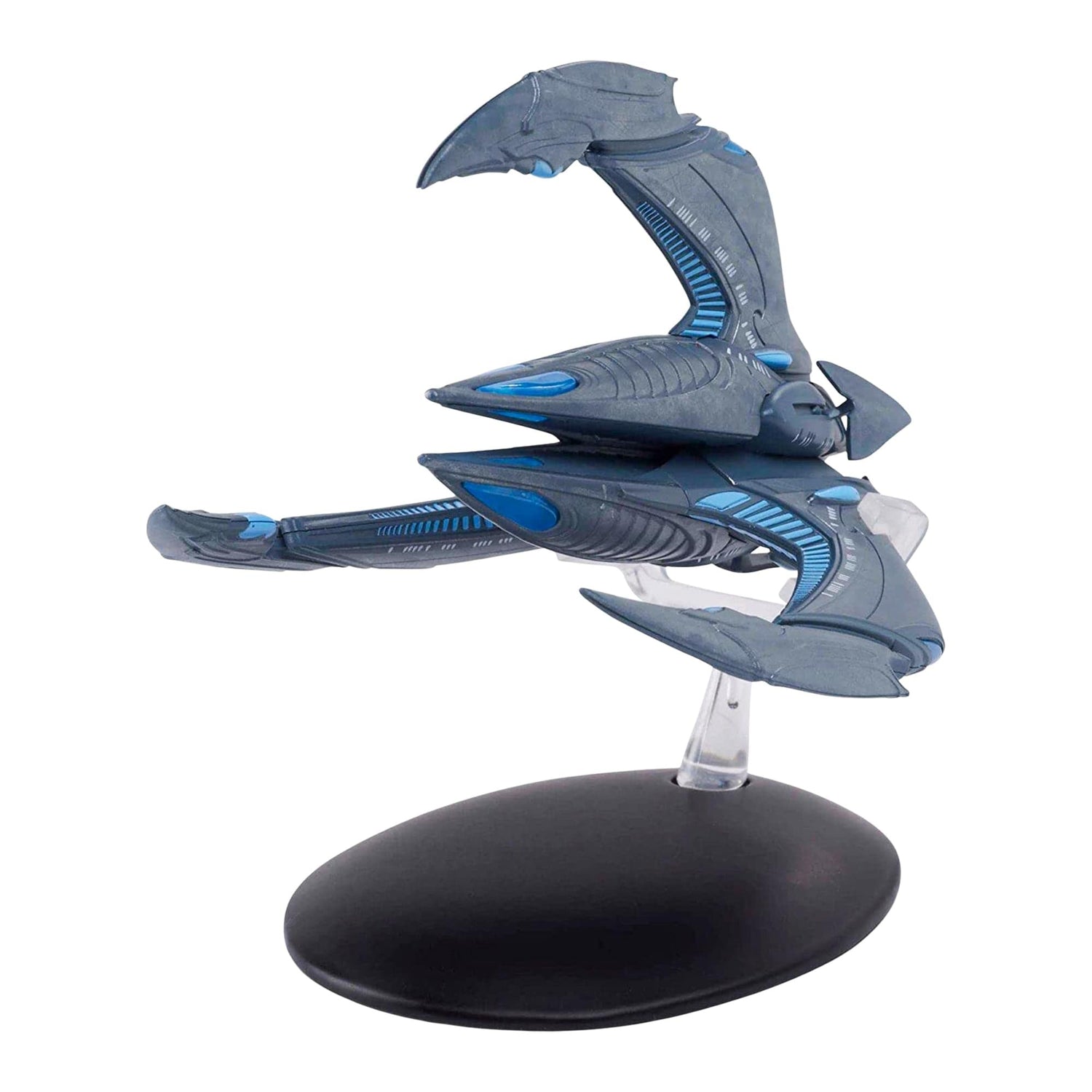 Close-up detail shot of the forward command section and hull markings on the Xindi vessel model