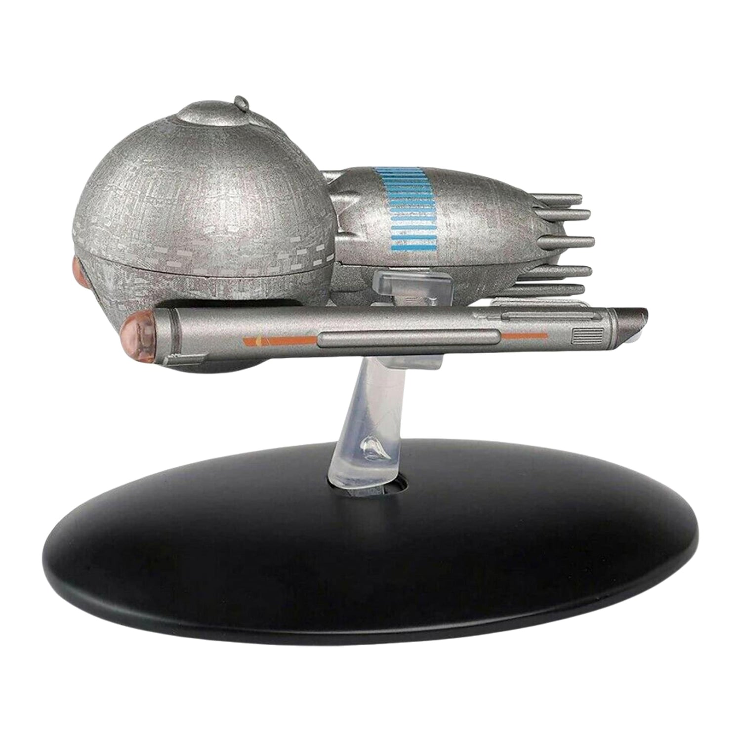 Rear view showcasing the engine configuration and design features of the Medusan vessel replica