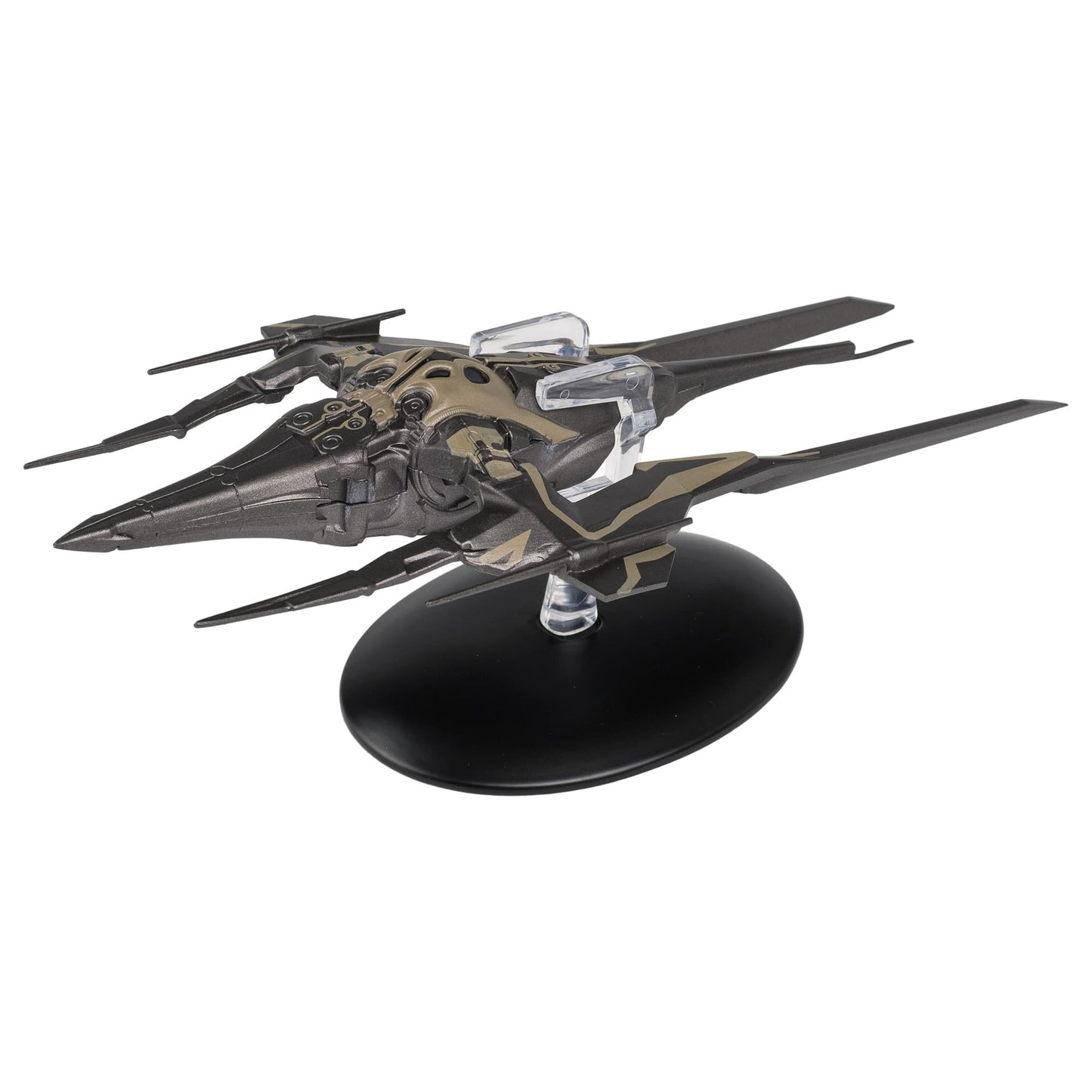 Side profile view showing the distinctive length and aerodynamic proportions of the 5-inch starship replica
