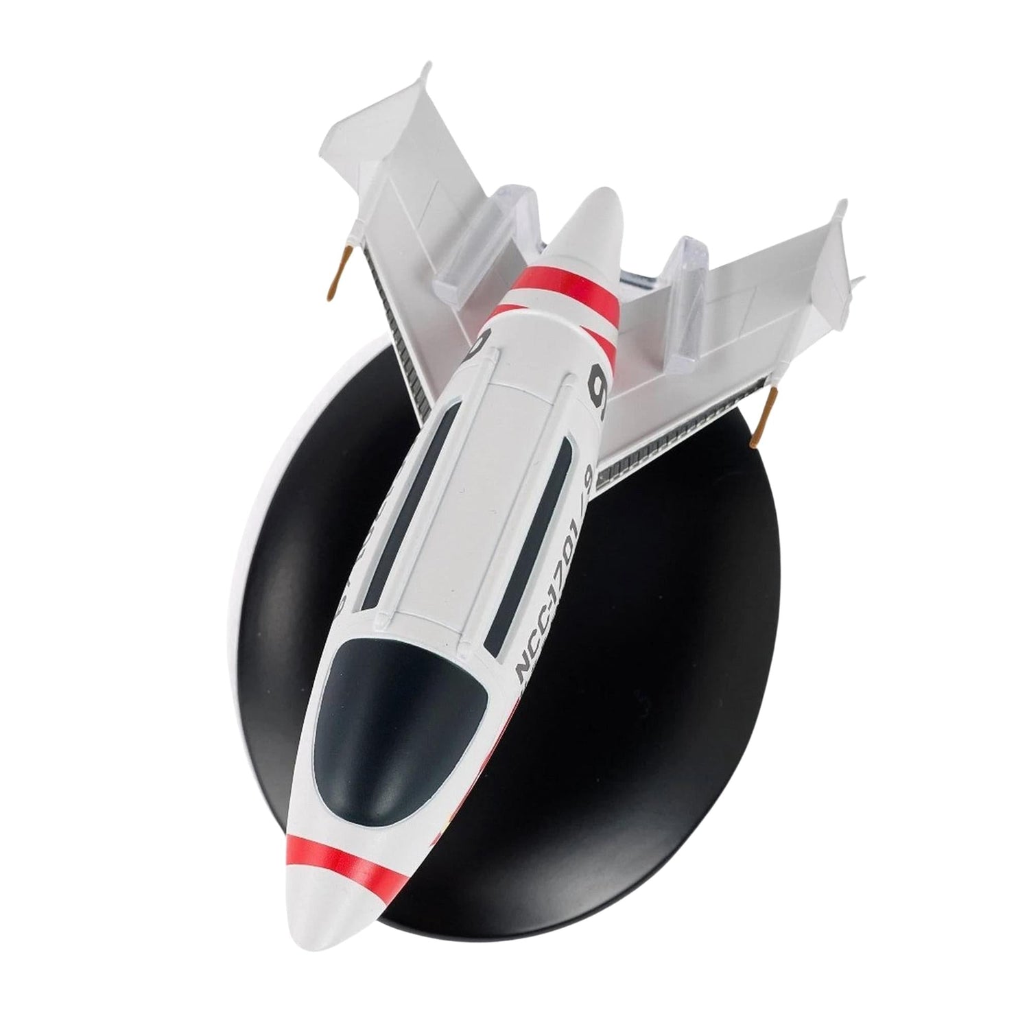 Side profile view of the hand-painted Star Trek collectible starship model