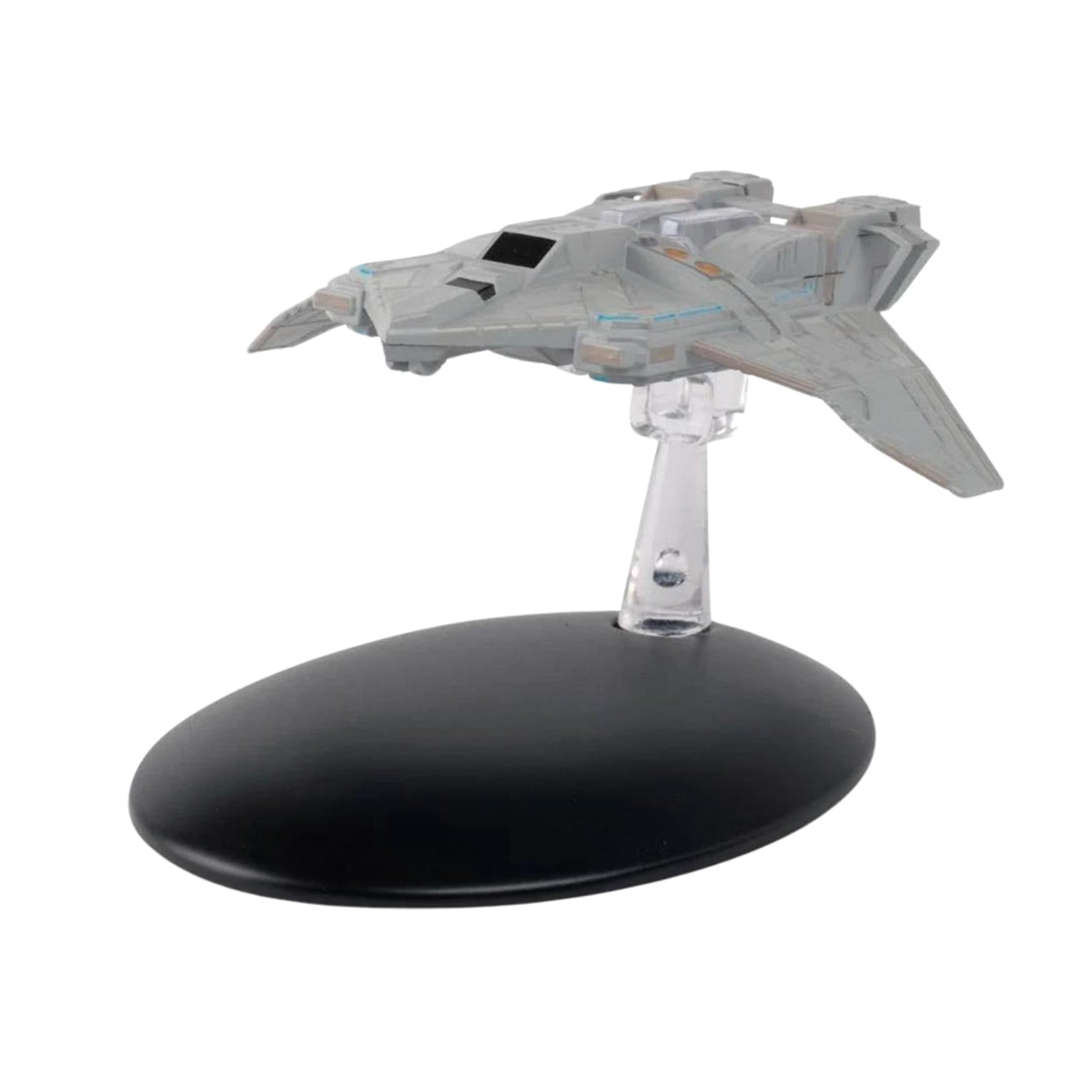 Top-down view of the Federation Fighter die-cast replica highlighting the crisp panel lines and hand-painted hull details