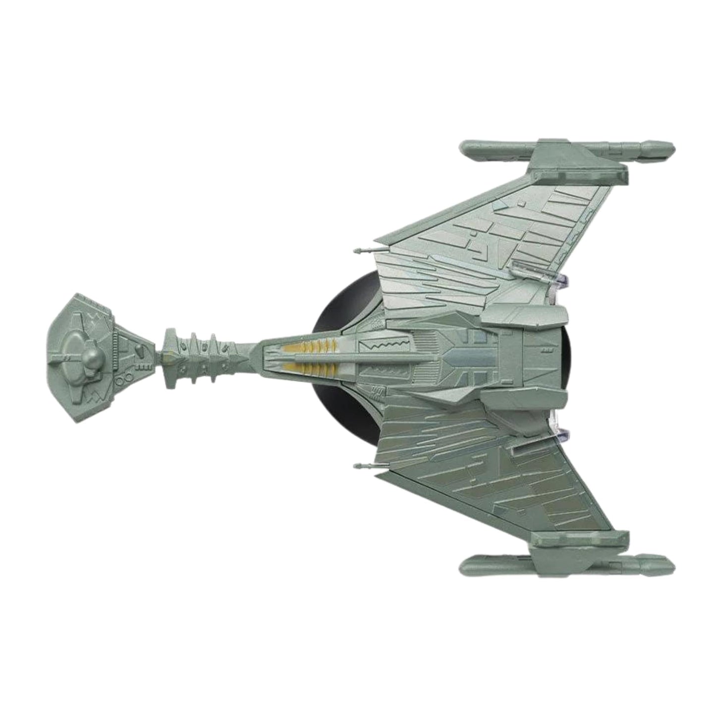 Rear angle view of the starship replica displaying the impulse engines and intricate warp nacelle configuration