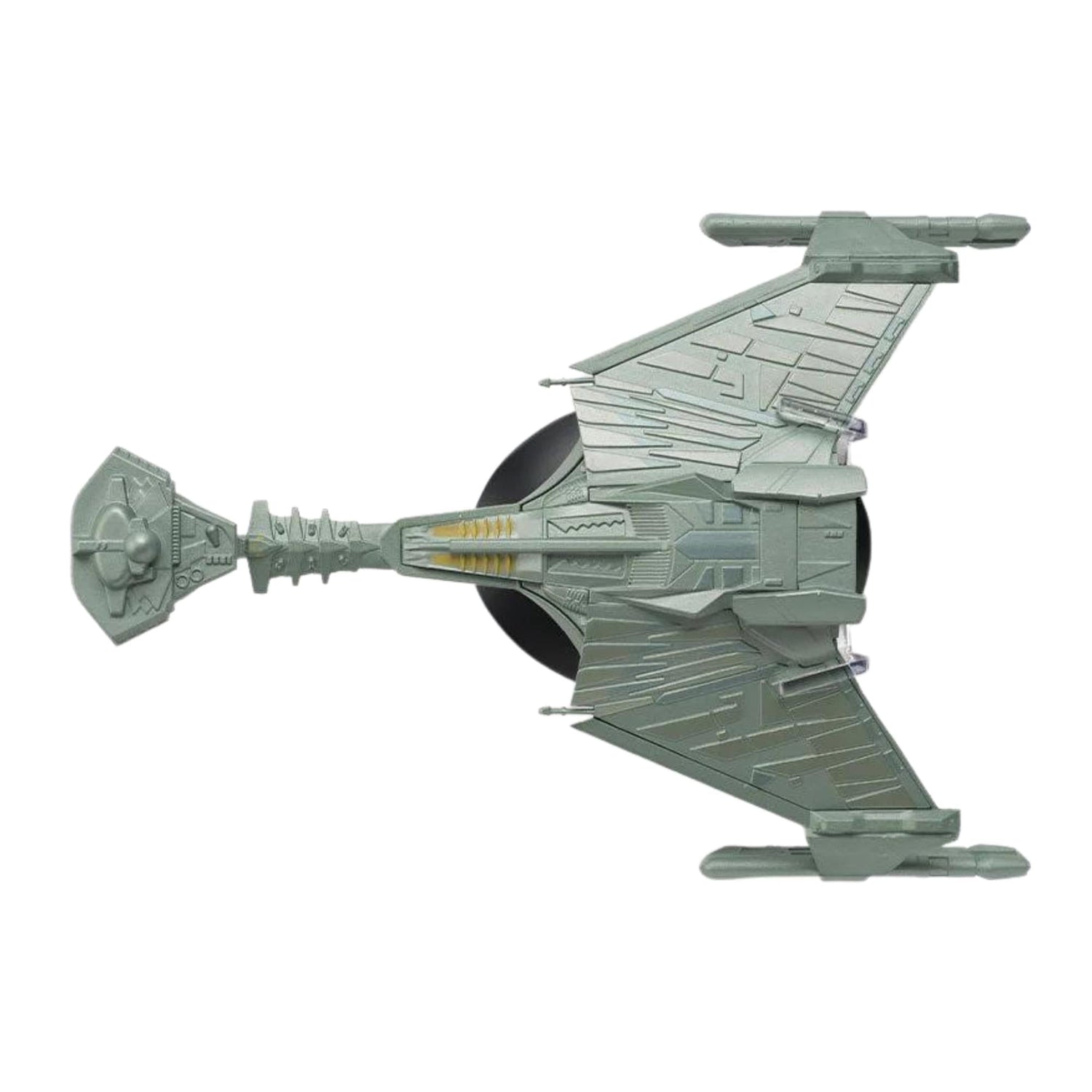 Rear angle view of the starship replica displaying the impulse engines and intricate warp nacelle configuration