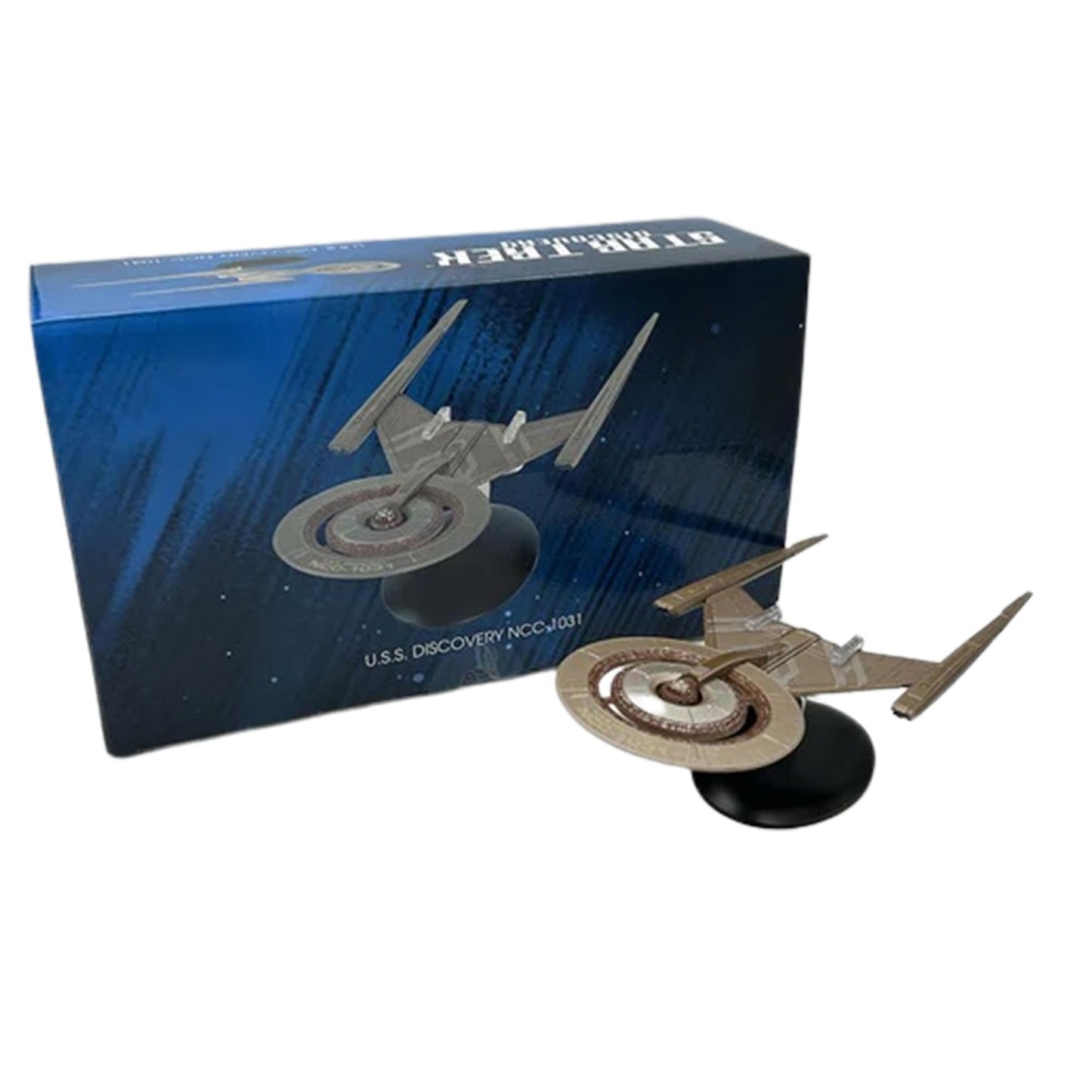 Packaging box art featuring official Star Trek branding and the U.S.S. Discovery vessel graphic