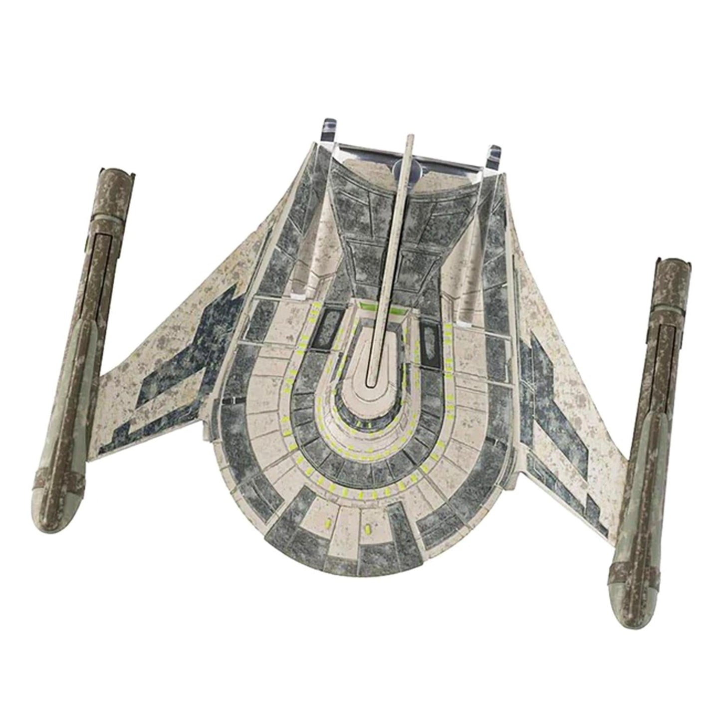 Close-up detail shot of the Romulan Bird of Prey bridge and command section