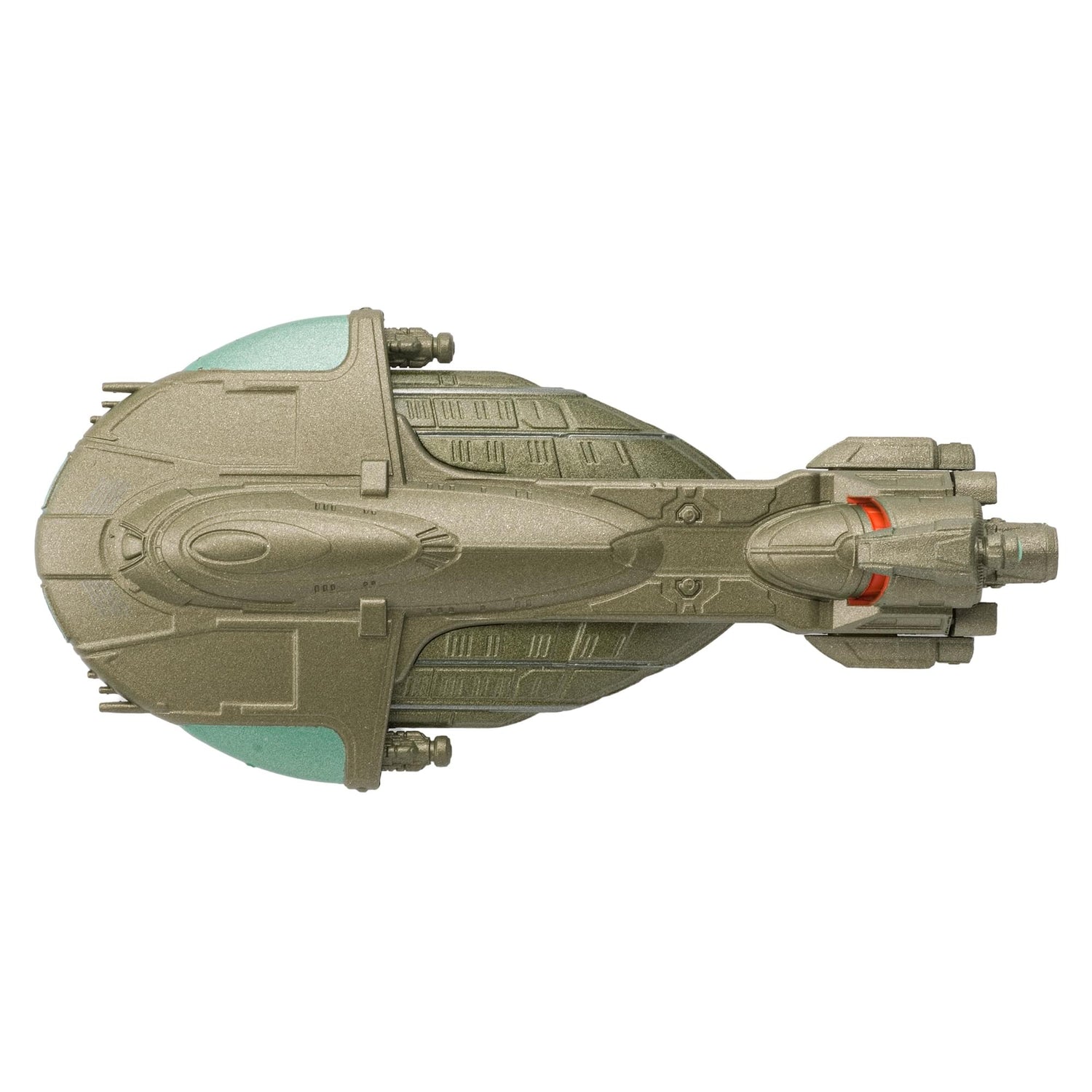 Close-up detail shot of the hand-painted markings along the secondary hull