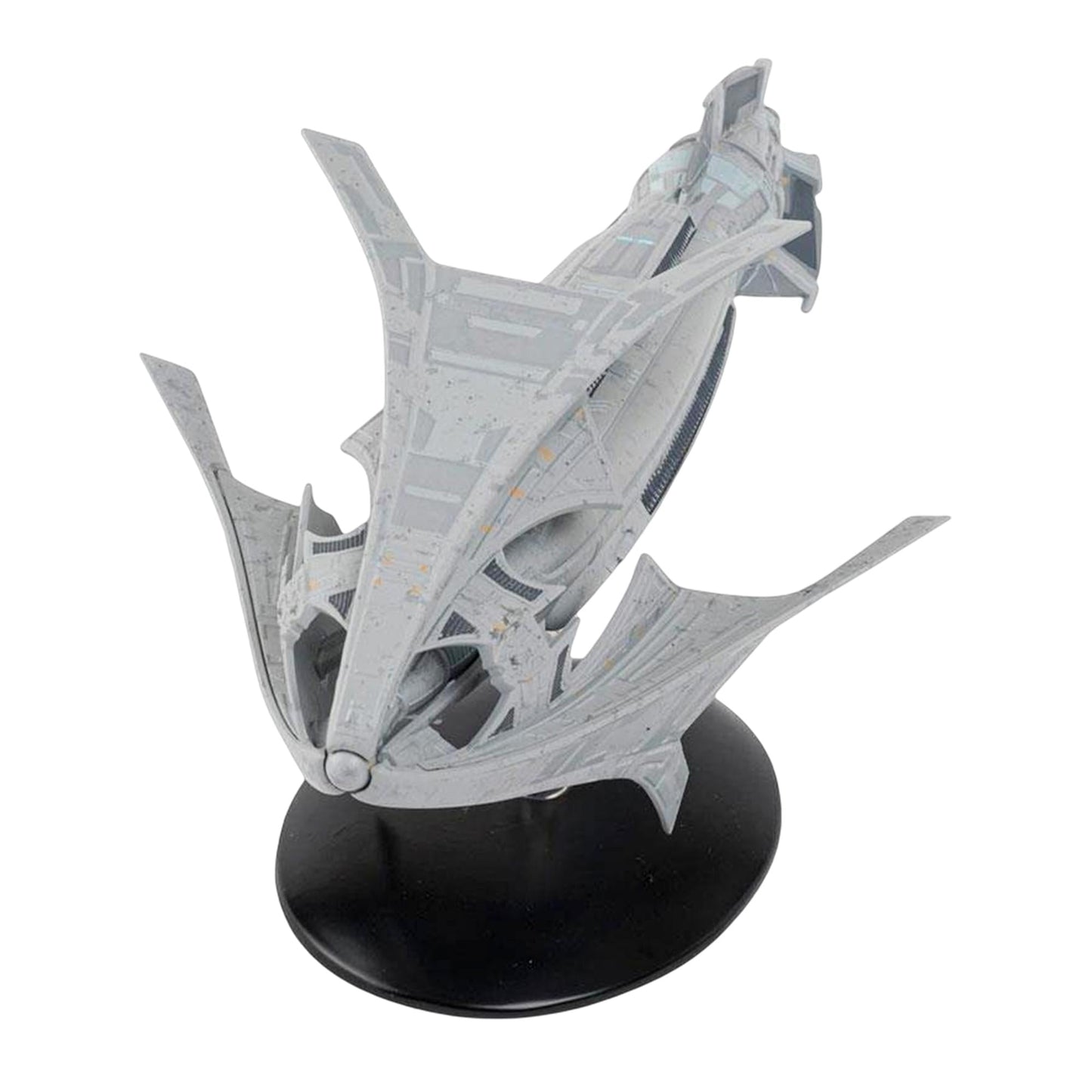 Rear view of the Son'A starship model displaying the propulsion exhaust architecture and engine design