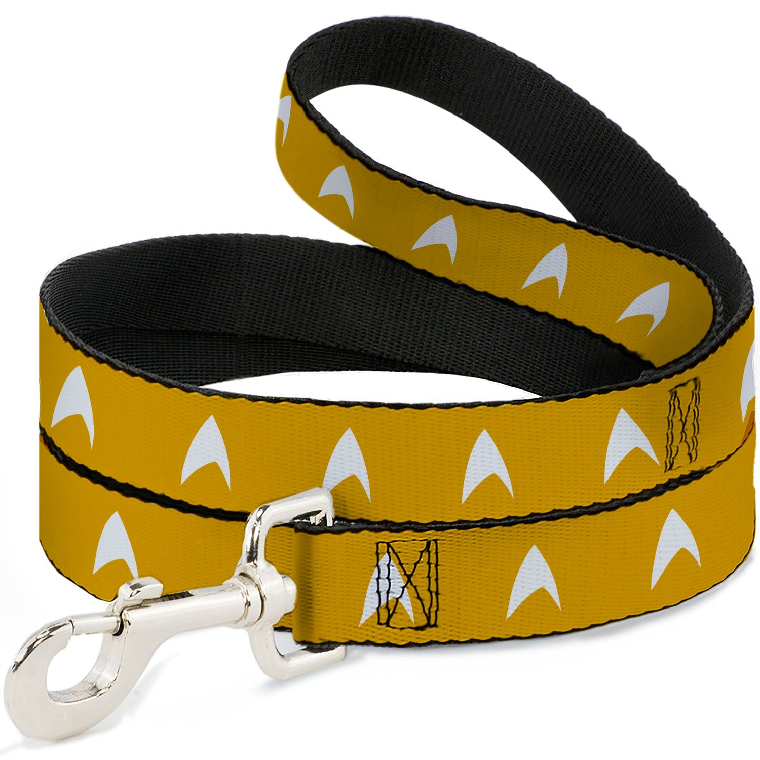 Star Trek Starfleet Insignia dog leash in golden yellow with white delta symbols
