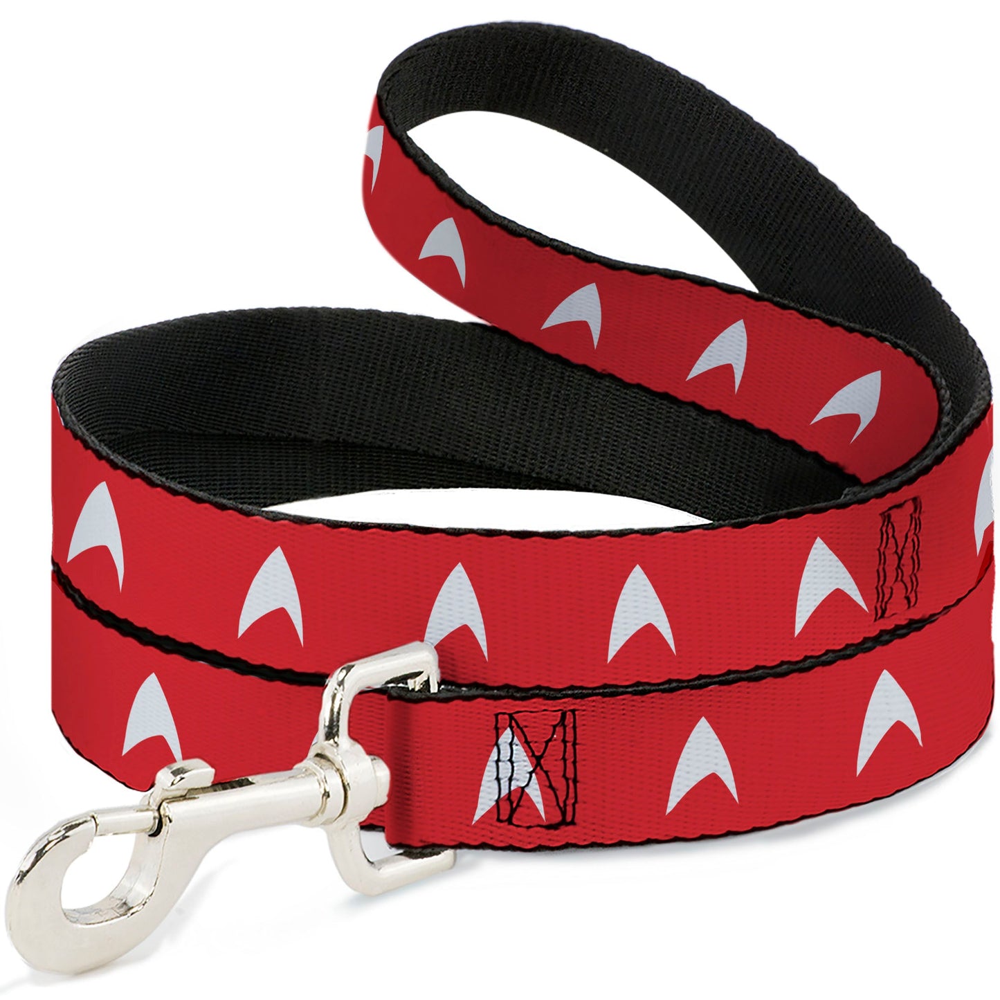 Star Trek Starfleet Insignia Red and White Dog Leash full length view