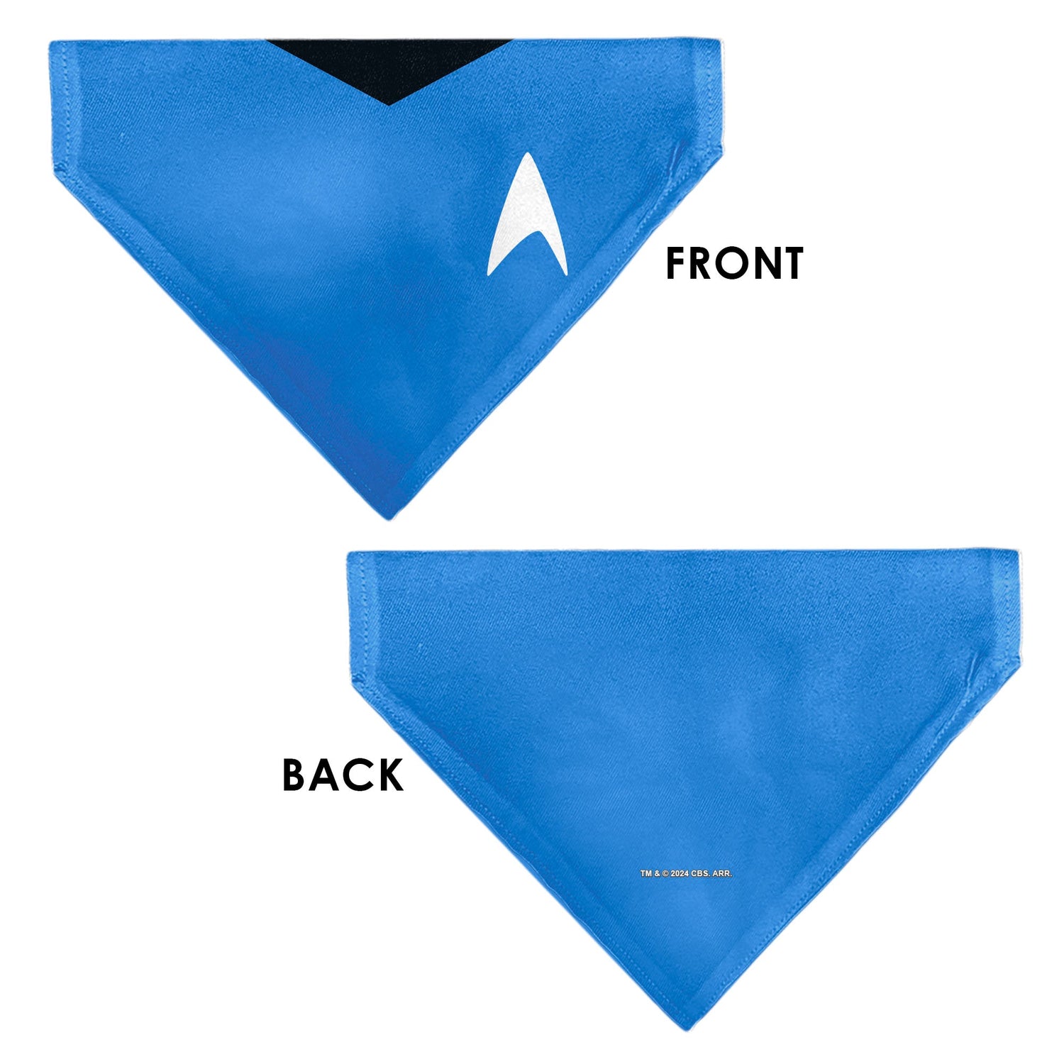 Pet wearing the Star Trek science officer blue uniform bandana.