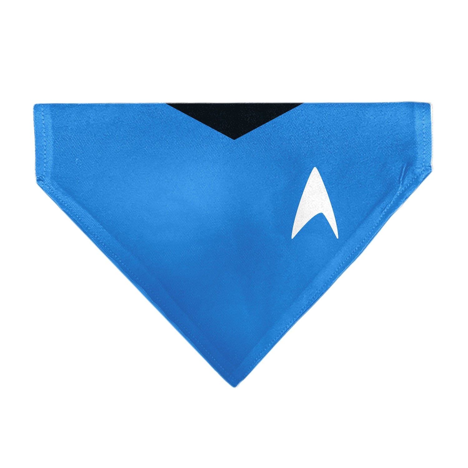 Front view of the Star Trek Original Series Blue Uniform Pet Bandana.