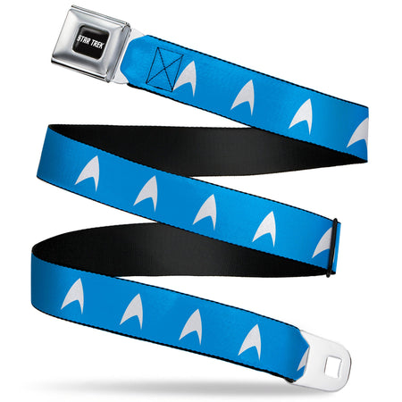 Star Trek text logo seatbelt belt with black and white webbing