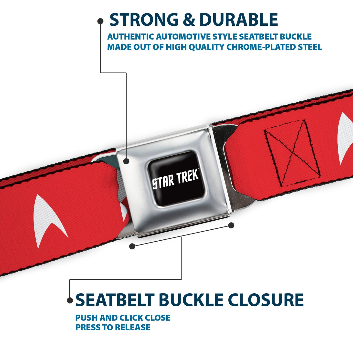 Star Trek Text Logo & Starfleet Insignia Seatbelt Belt