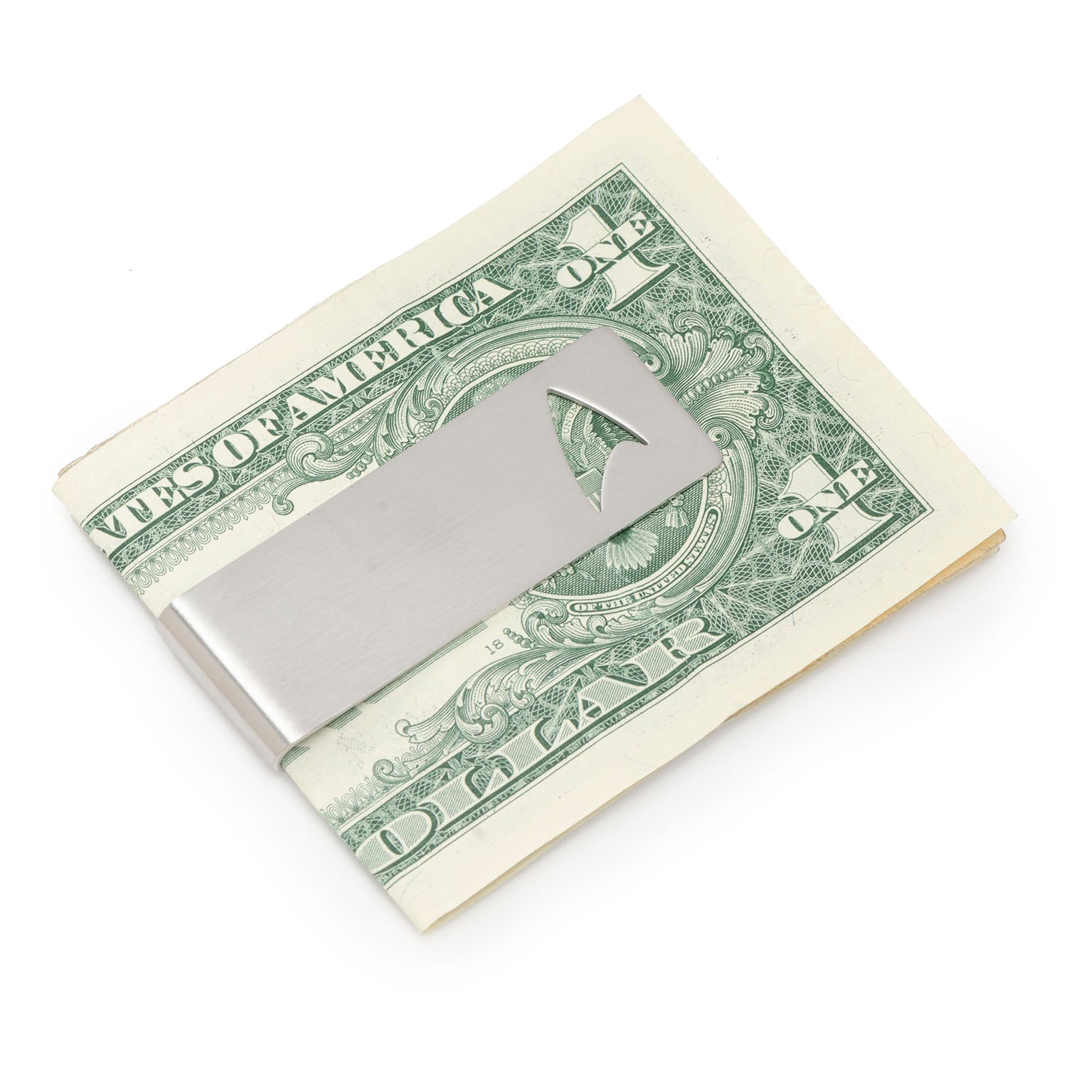 Side view of the sliding mechanism on the Star Trek money clip