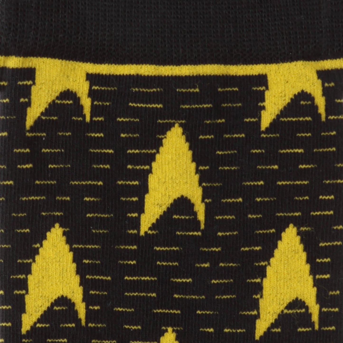 Packaging of officially licensed Star Trek Yellow Delta Shield socks