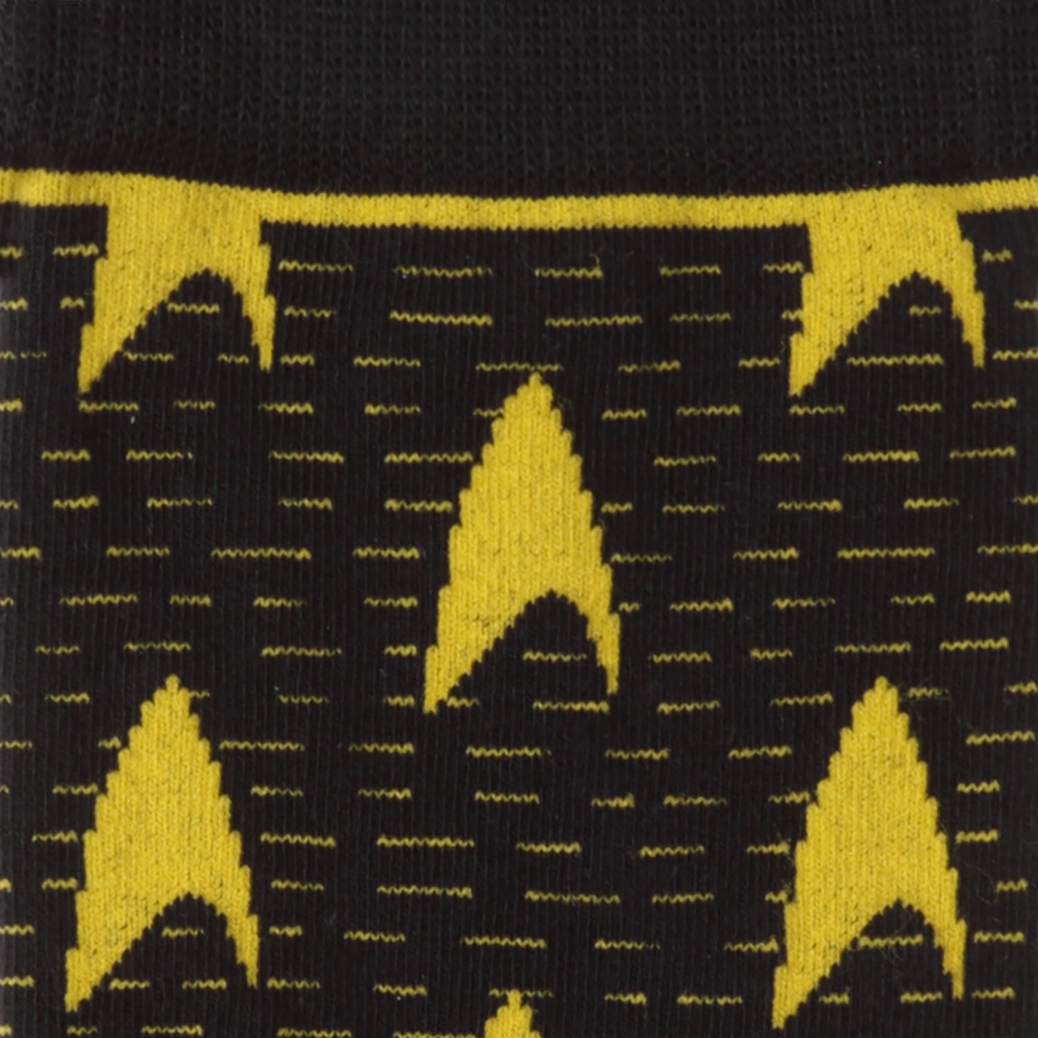 Packaging of officially licensed Star Trek Yellow Delta Shield socks