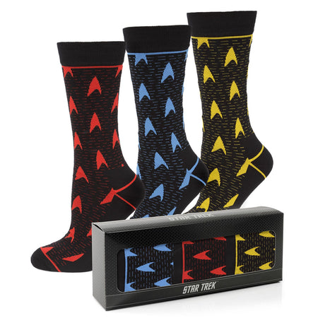 Starfleet Command Science and Operations Crew Socks 3 Pack