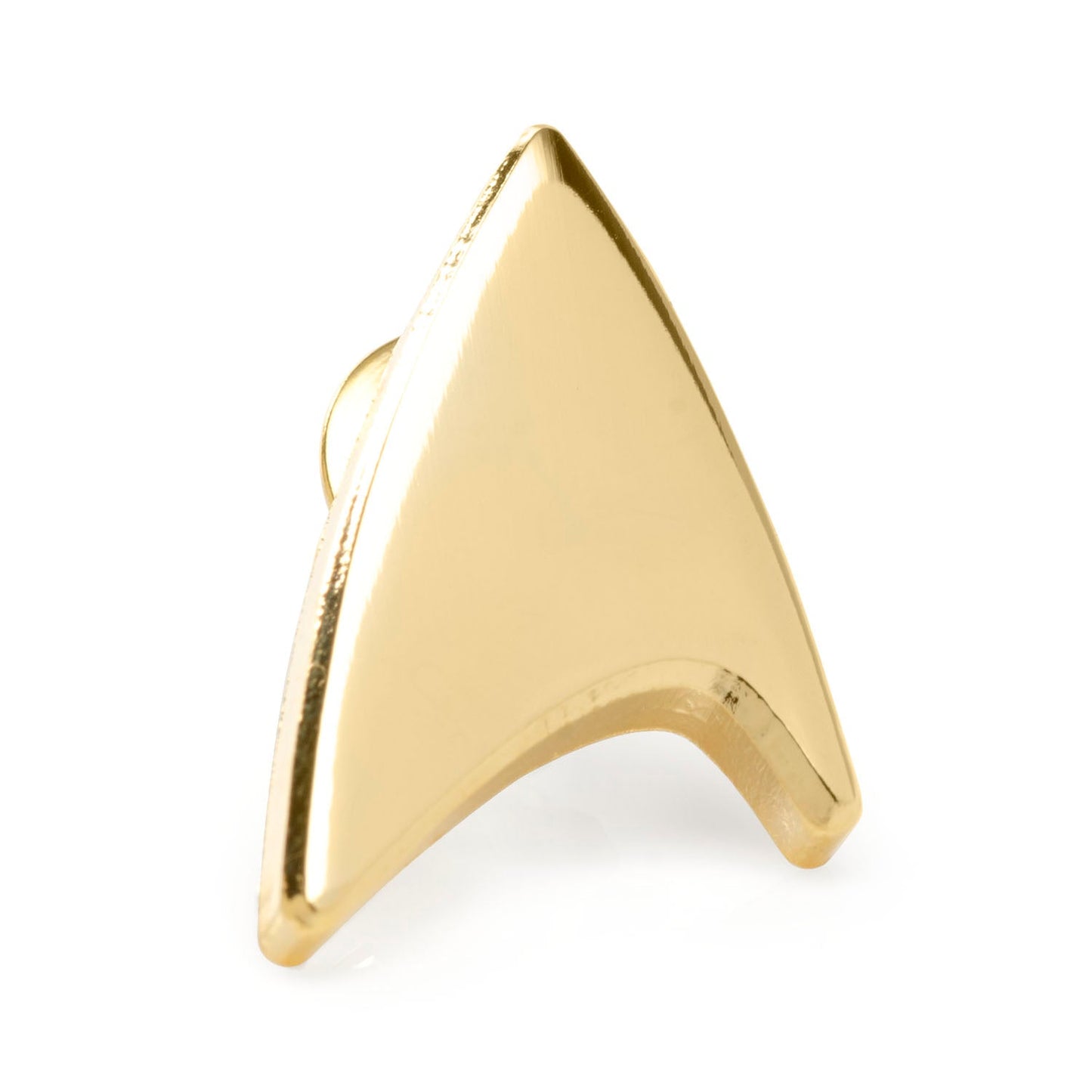 Star Trek Gold Delta Shield Lapel Pin front view