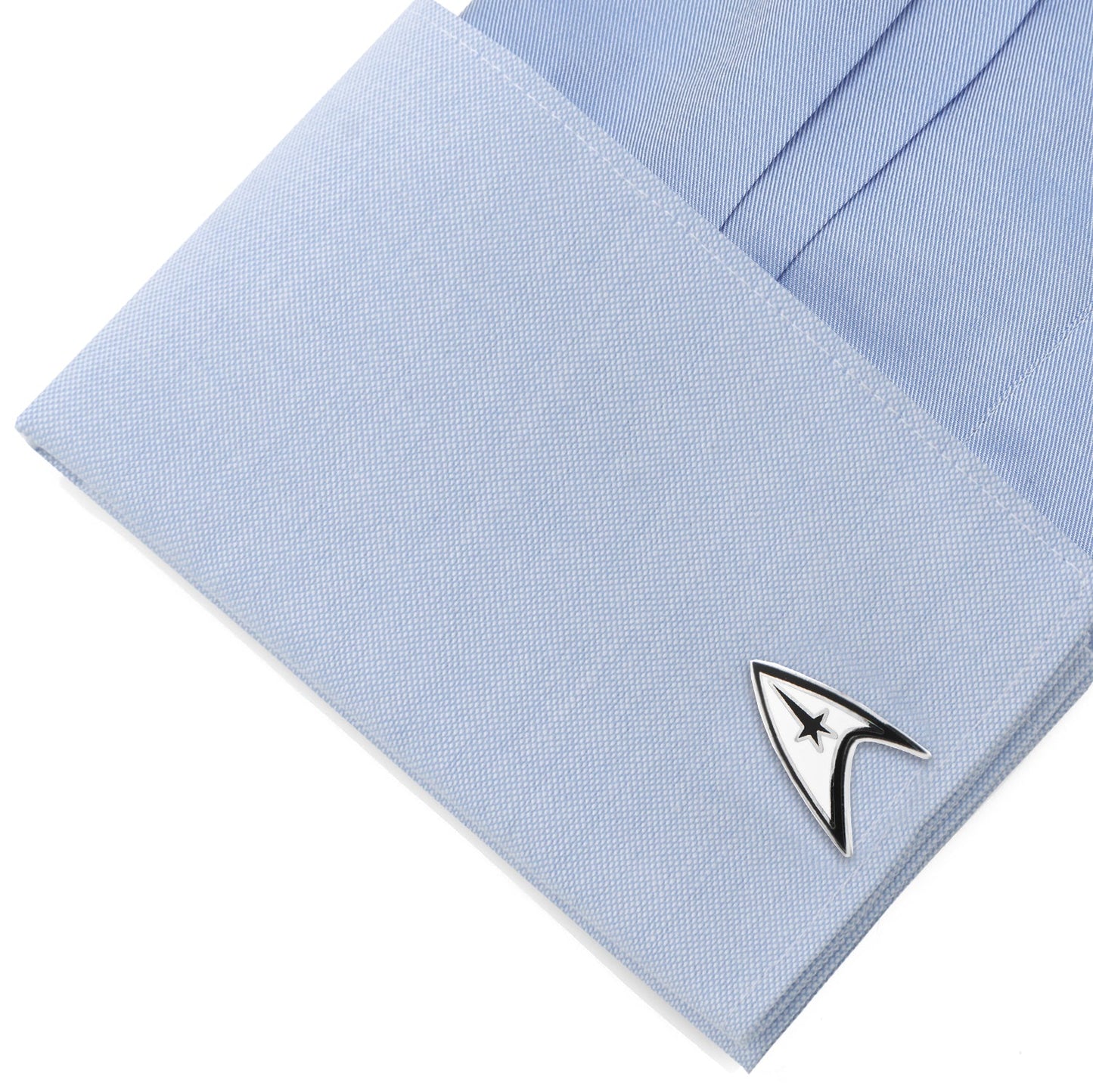 Star Trek Kirk and Spock style cufflinks in packaging