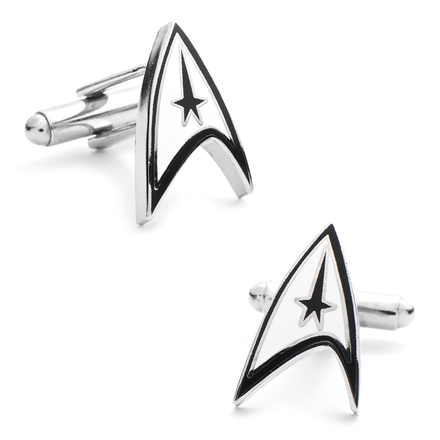 Star Trek Starfleet Communicator Badge Cufflinks Front View