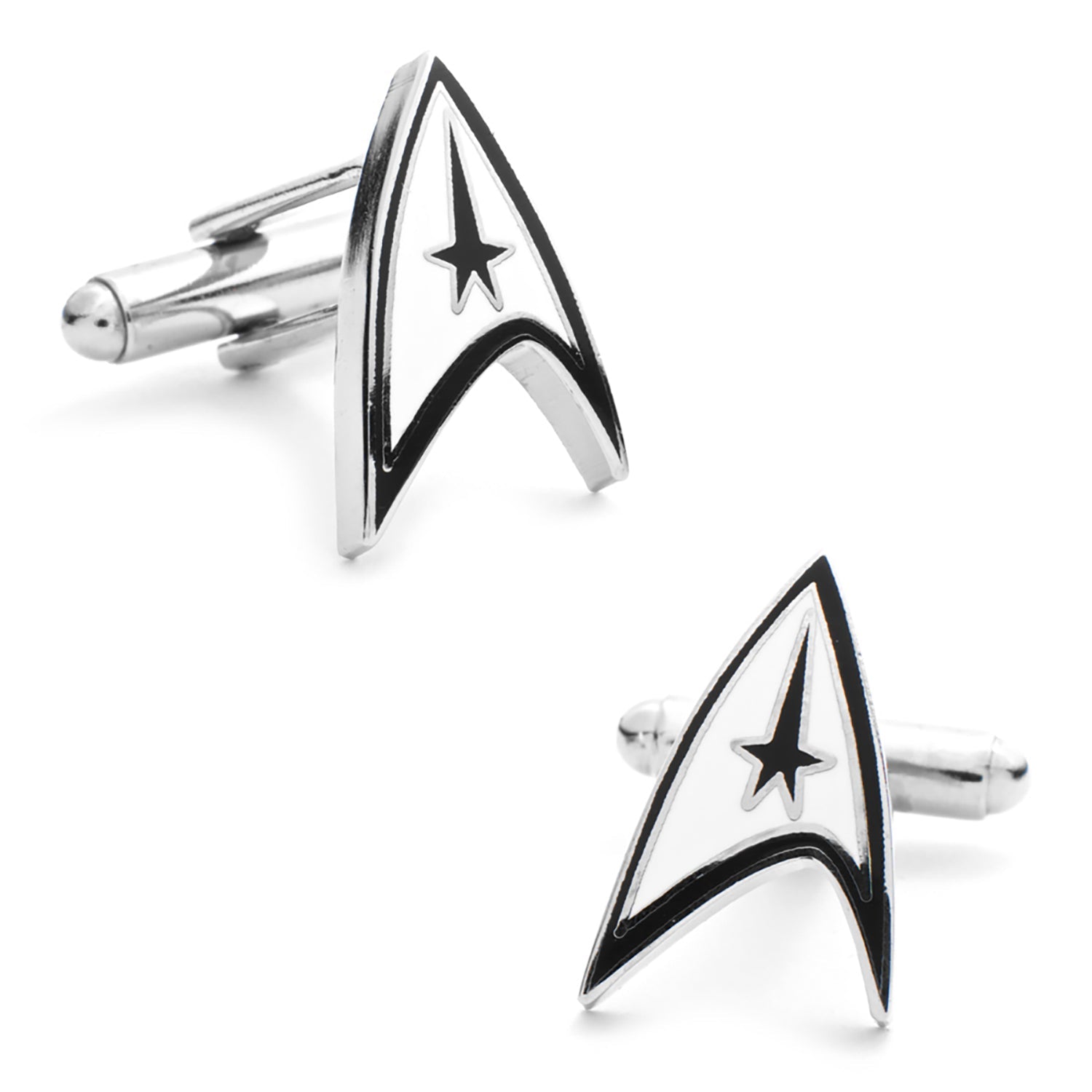 Star Trek Starfleet Communicator Badge Cufflinks Front View