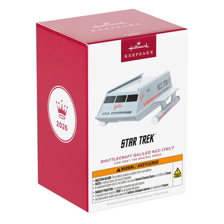 Star Trek collector ornament featuring Shuttlecraft Galileo registry markings