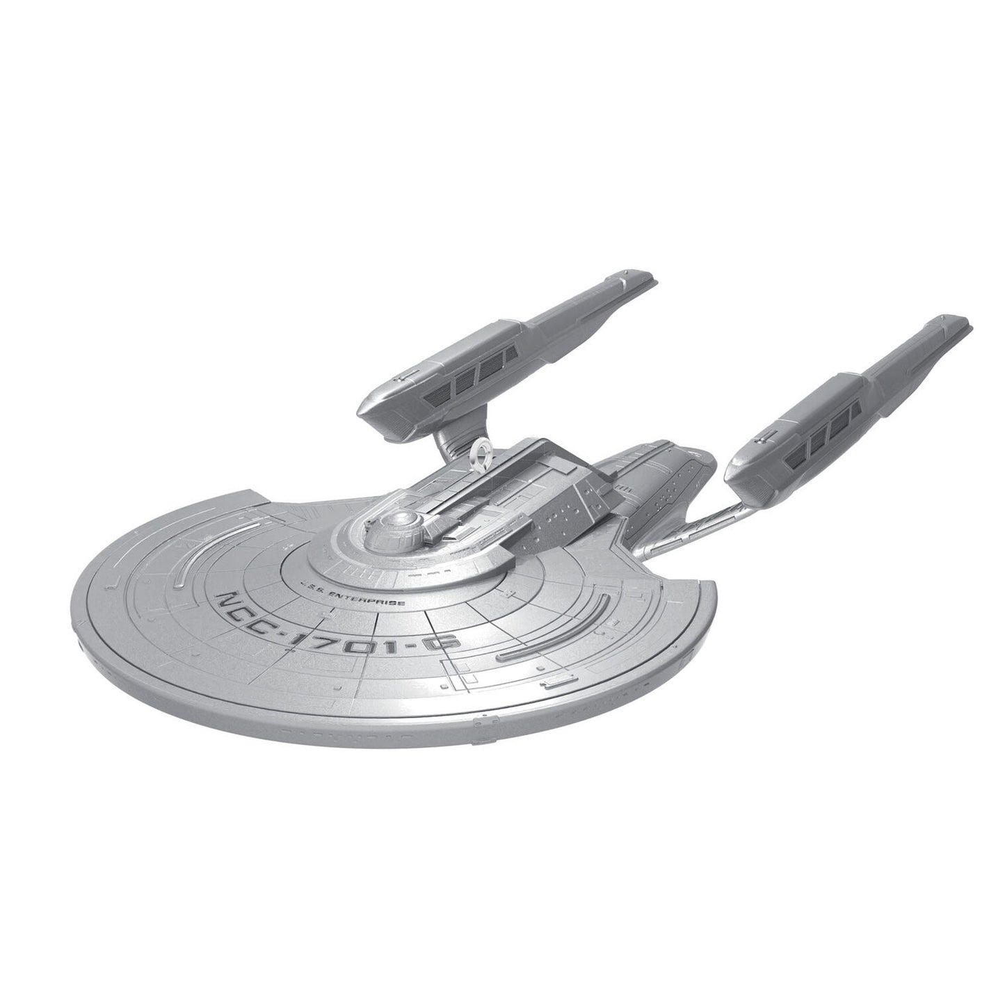 Star Trek U.S.S. Enterprise NCC-1701-G Hallmark holiday ornament angled forward view
