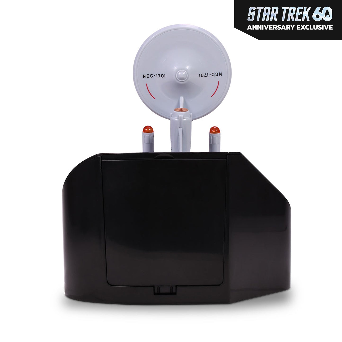 Overhead display shot of the Star Trek 60th anniversary starship vessel.